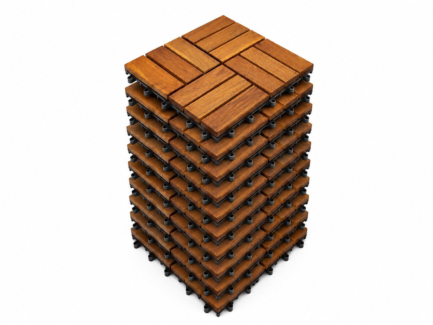 Woodtex Terrassenplatte Terrassenfliese Akazie Natur hell, Holz 30x30, Braun