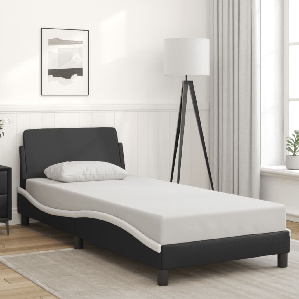 vidaXL Bett Bettgestell mit Kopfteil Schwarz günstig online kaufen