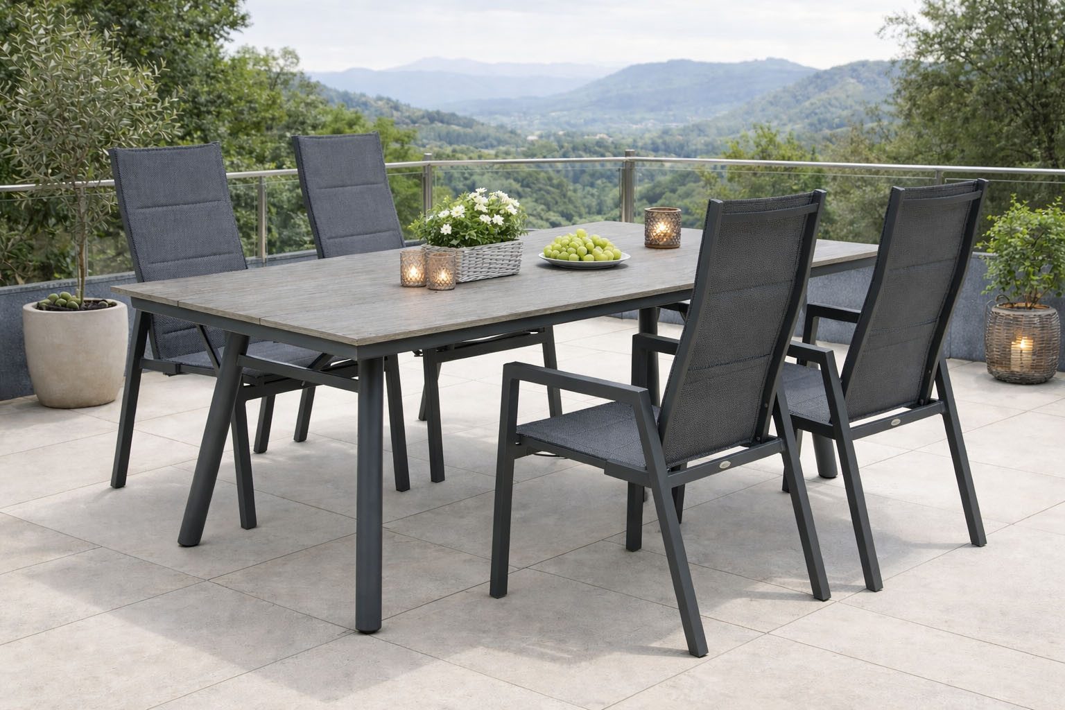 Destiny Garten-Essgruppe COSTA HL SAN MARINO, (Set, 5-tlg), Aluminium, Textilene, Polywood
