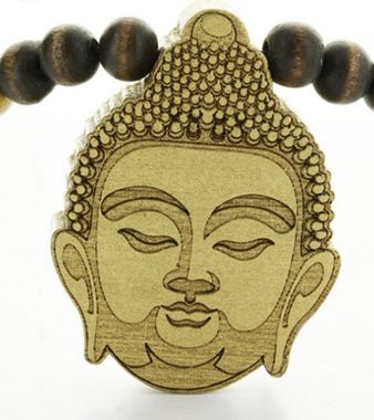 WOOD FELLAS Halsband WOOD FELLAS Holz-Kette modischer Hals-Schmuck mit Holz-Anhänger Thai Buddha Necklace Braun