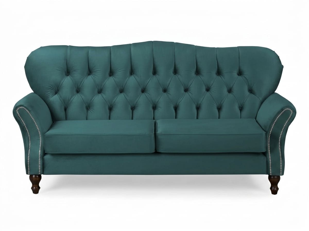 JVmoebel Chesterfield-Sofa Luxuriöses grünes 3-Sitzer-Sofa Stoffsofa hochwertige Polstermöbel, 1 Teile, Made in Europa