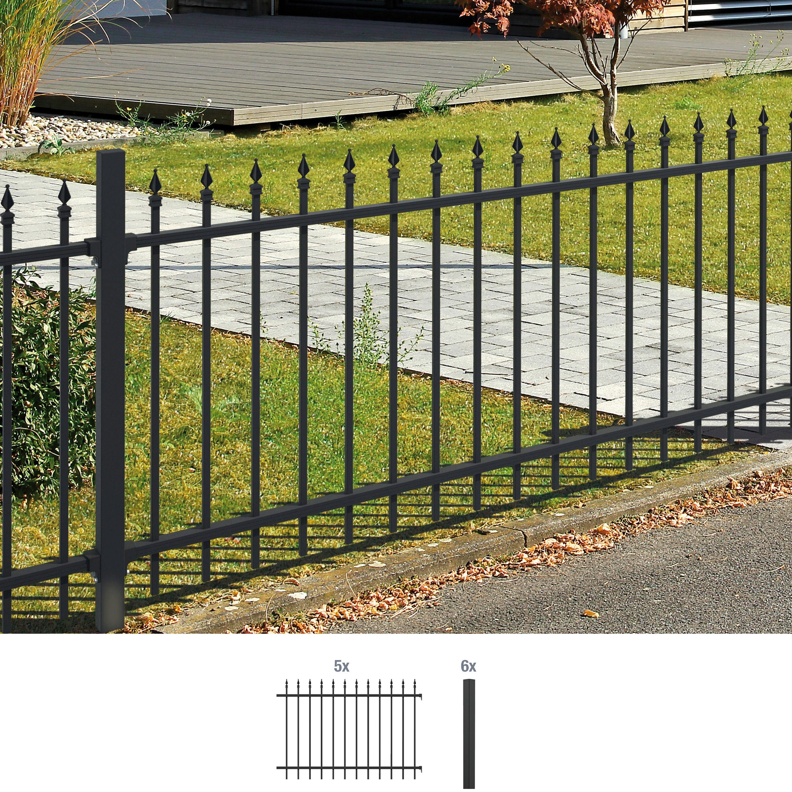 GAH Alberts Metallzaun »Chaussee«, (Set), 100 cm hoch, 5 Matten für 10