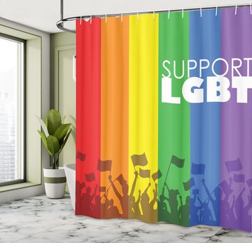Abakuhaus Duschvorhang Moderner Digitaldruck mit 12 Haken auf Stoff Wasser Resistent Breite 175 cm, Höhe 180 cm, Stolz Unterstützung LGBT Feier Flagge