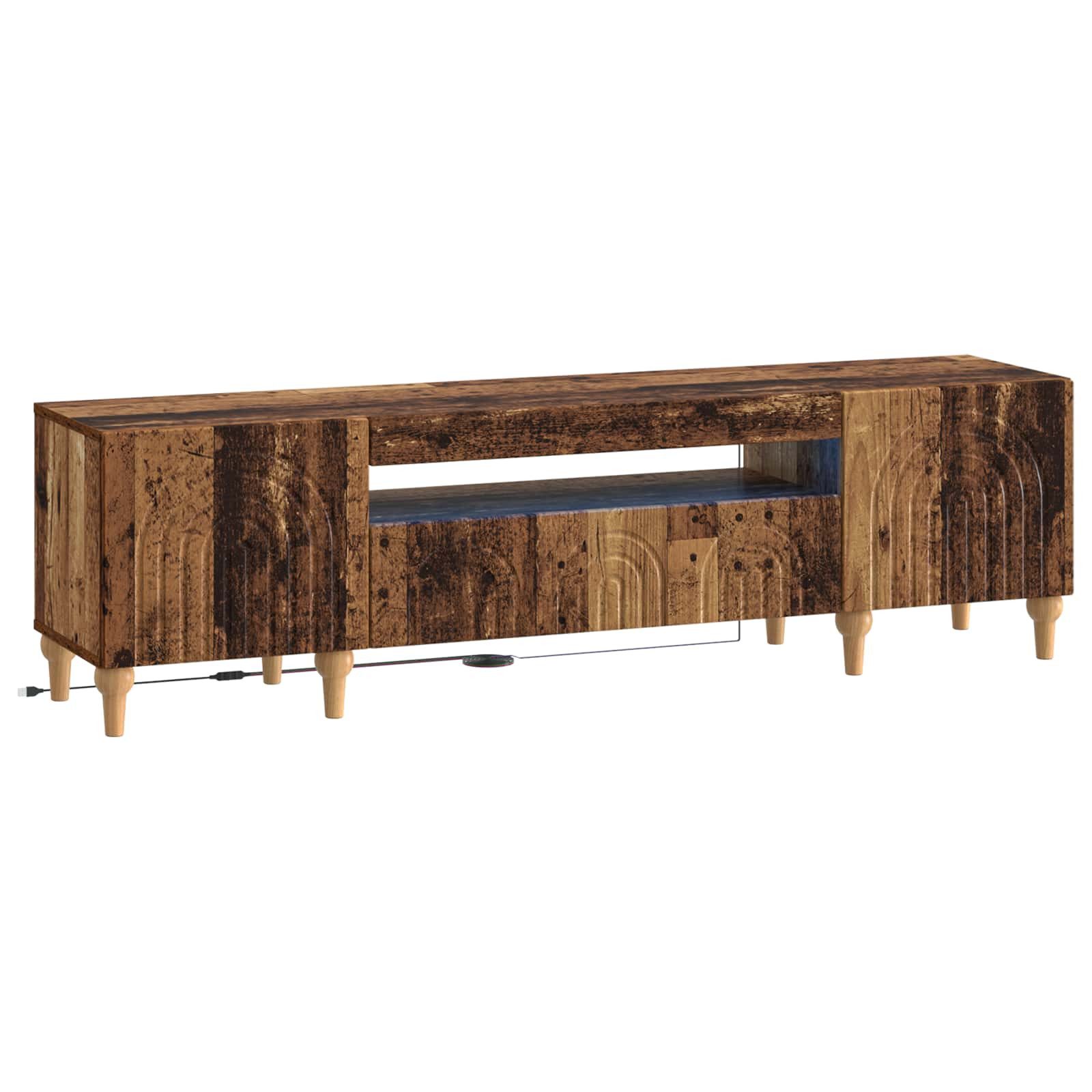 vidaXL TV-Schrank LED-TV-Schrank Altholz Holzwerkstoff