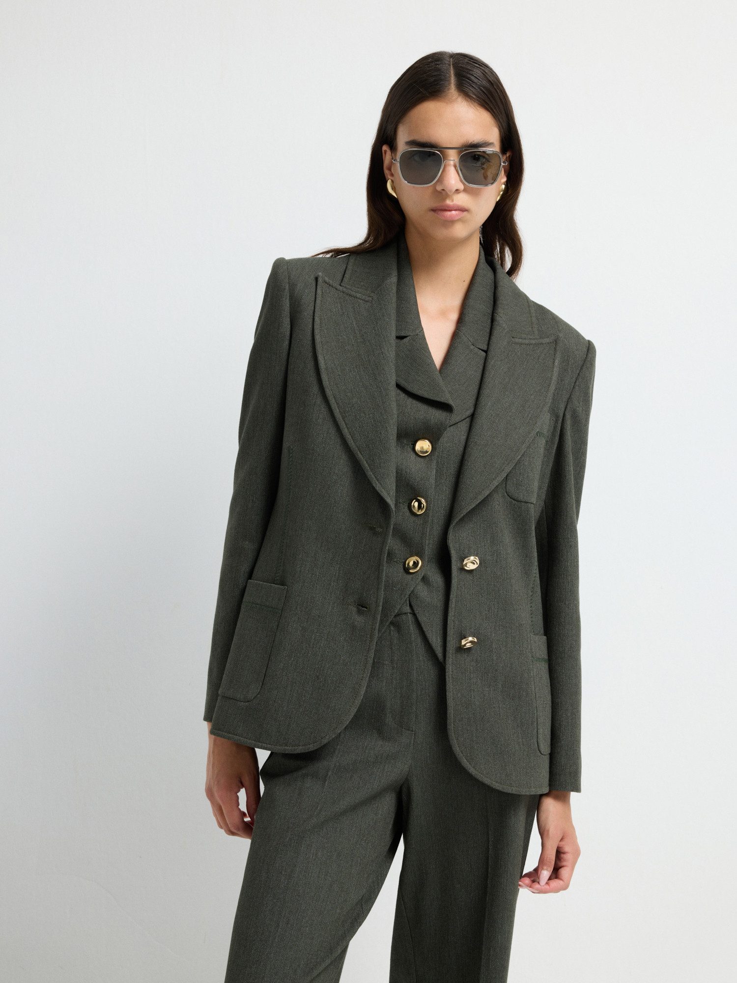 adL Kurzblazer Blazer mit Schalkragen