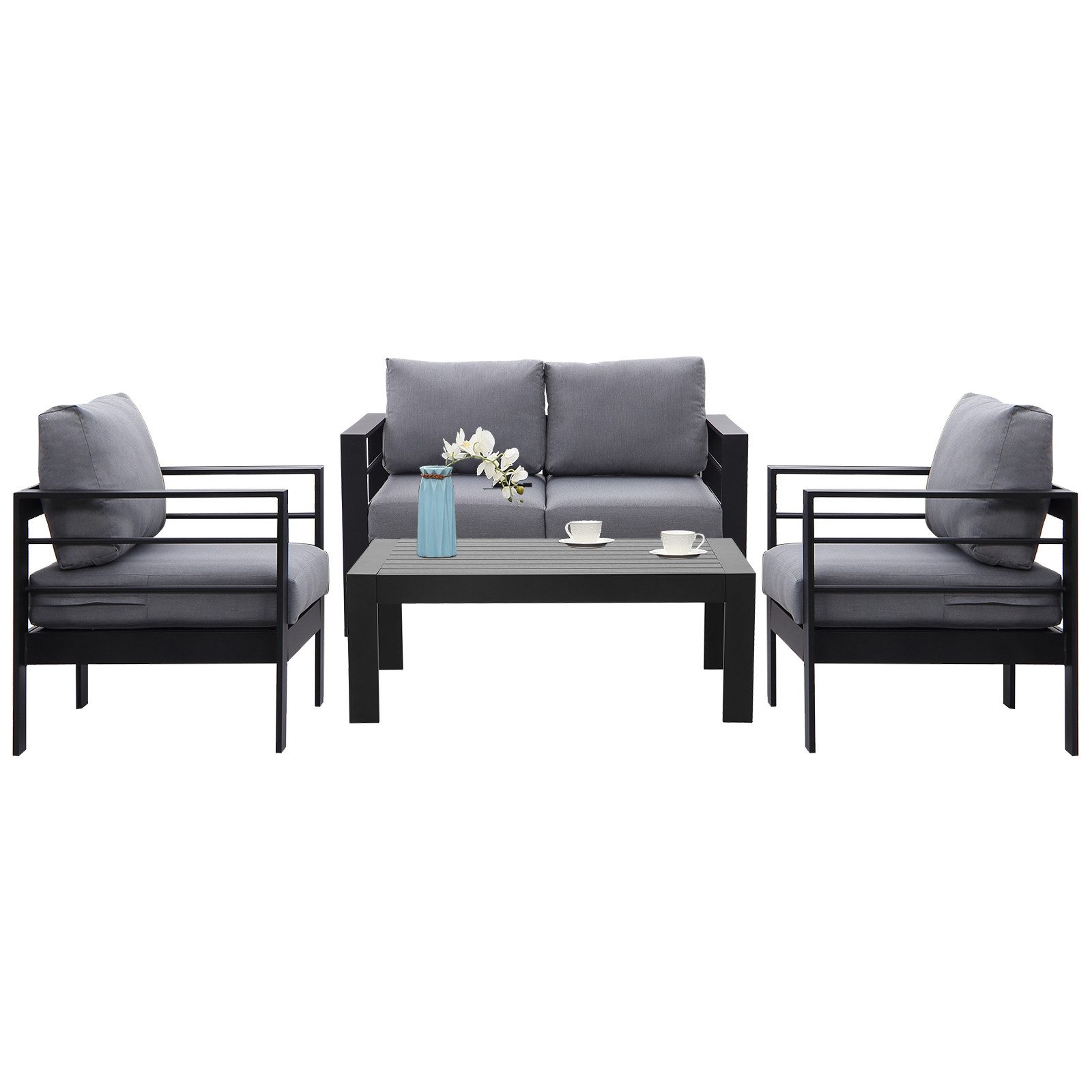 MeXo Gartenlounge-Set Balkonmöbel Set 4 Personen günstig online kaufen