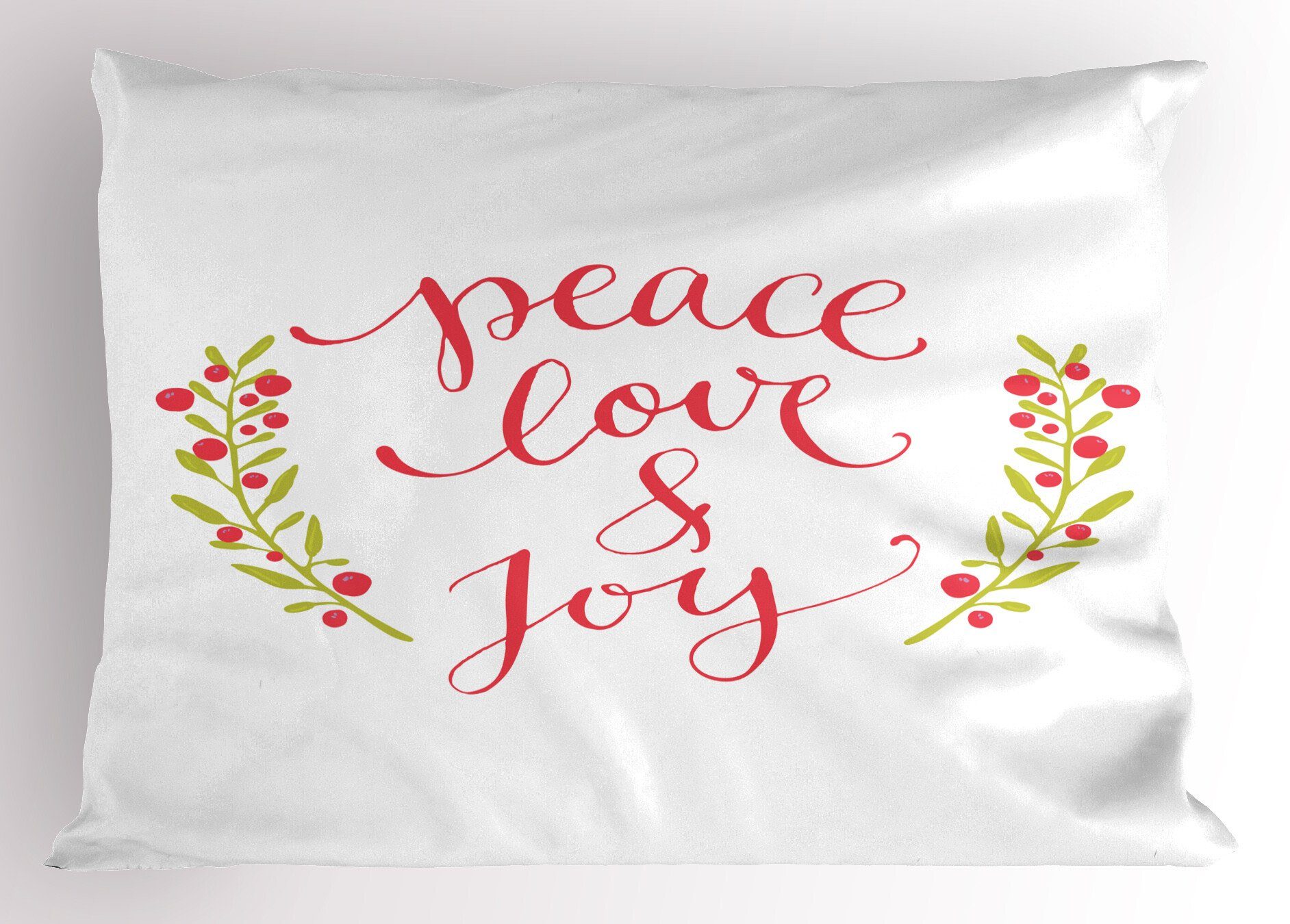 Stück), Beeren Joy Peace Gedruckter Dekorativer Standard King Abakuhaus Size Kissenbezug, Love (1 Zitat Kissenbezüge