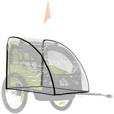 HOMCOM Kinderwagen-Regenschutzhülle Regenüberzug mit Klettverschluss, wasserdicht (Regenverdeck, 1-St., Regenschutz für Kinderanhänger), für Outdoor Transparent
