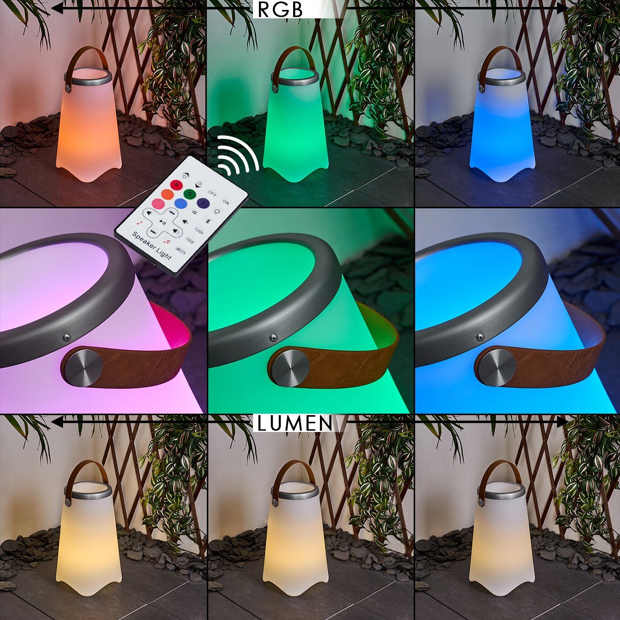 hofstein Außen-Tischleuchte Garten Wege Farbwechsler Tisch USB Außen Leuchten Leuchten dimmbar