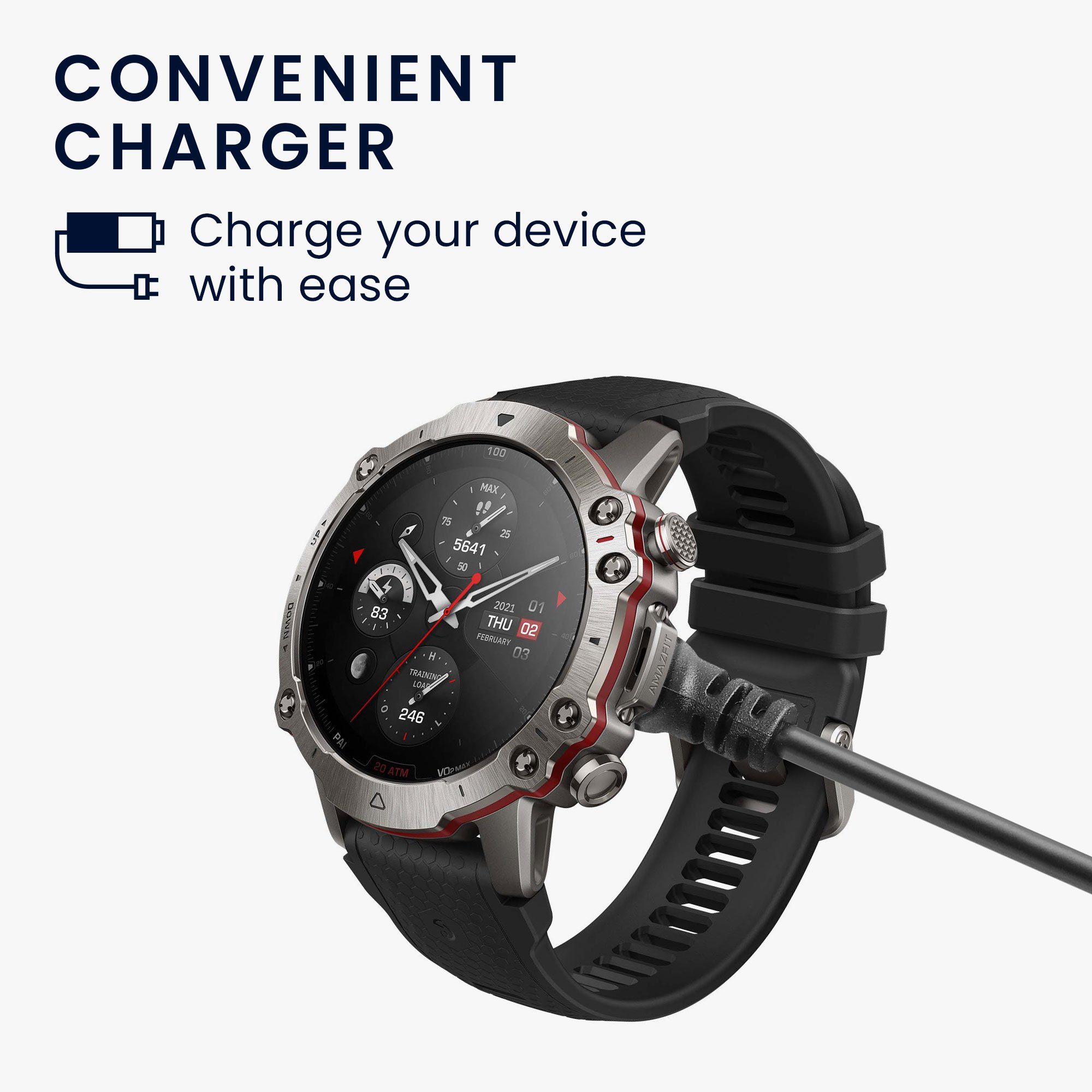 USB Aufladekabel Kabel Watch - Falcon Huami Charger Fitnesstracker Ersatzkabel Smart - Amazfit Elektro-Kabel, Ladekabel für kwmobile