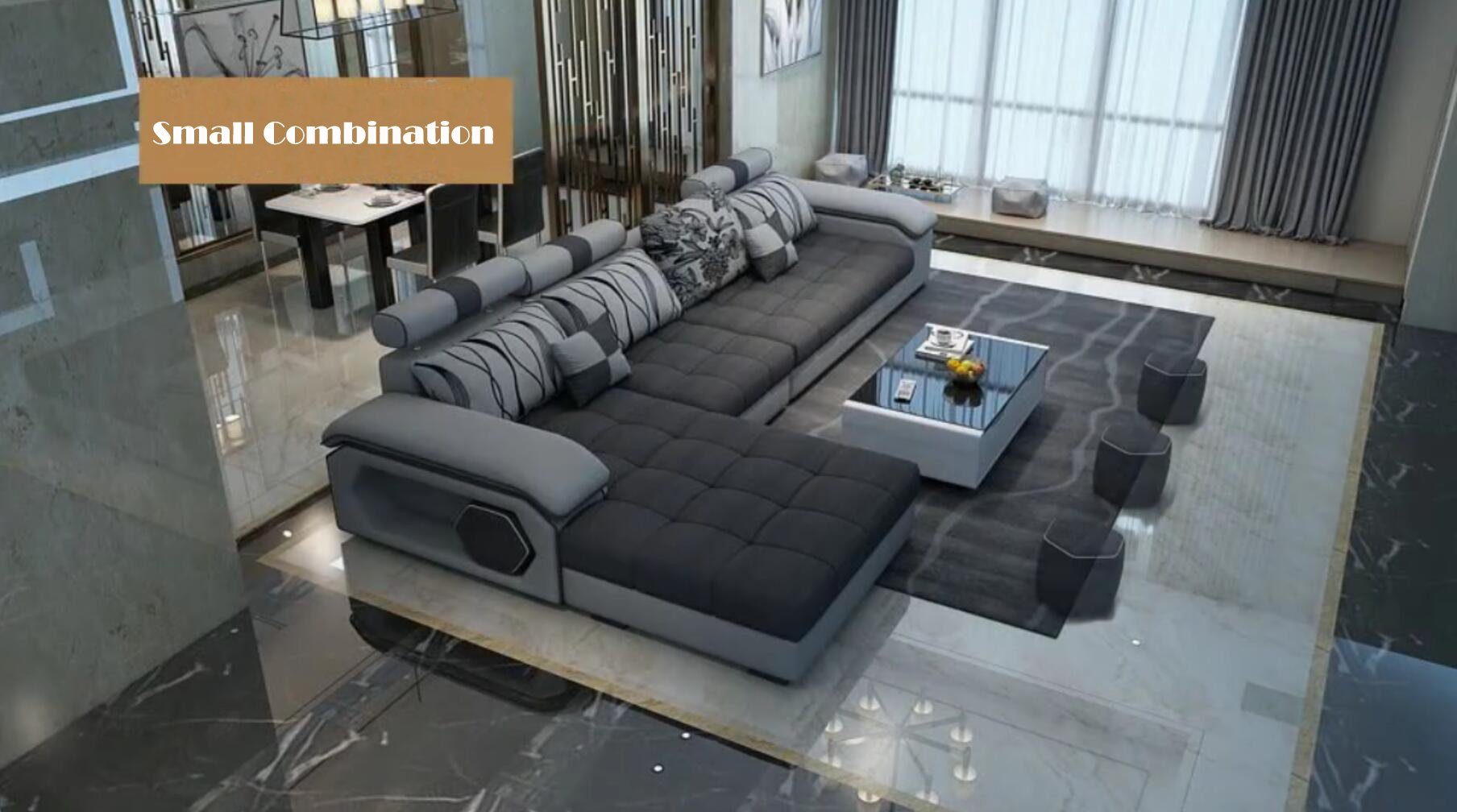 Leder JVmoebel UForm Sofas Modern Textil Grau Couch Design Couch Ecksofa Ecksofa, Sofa