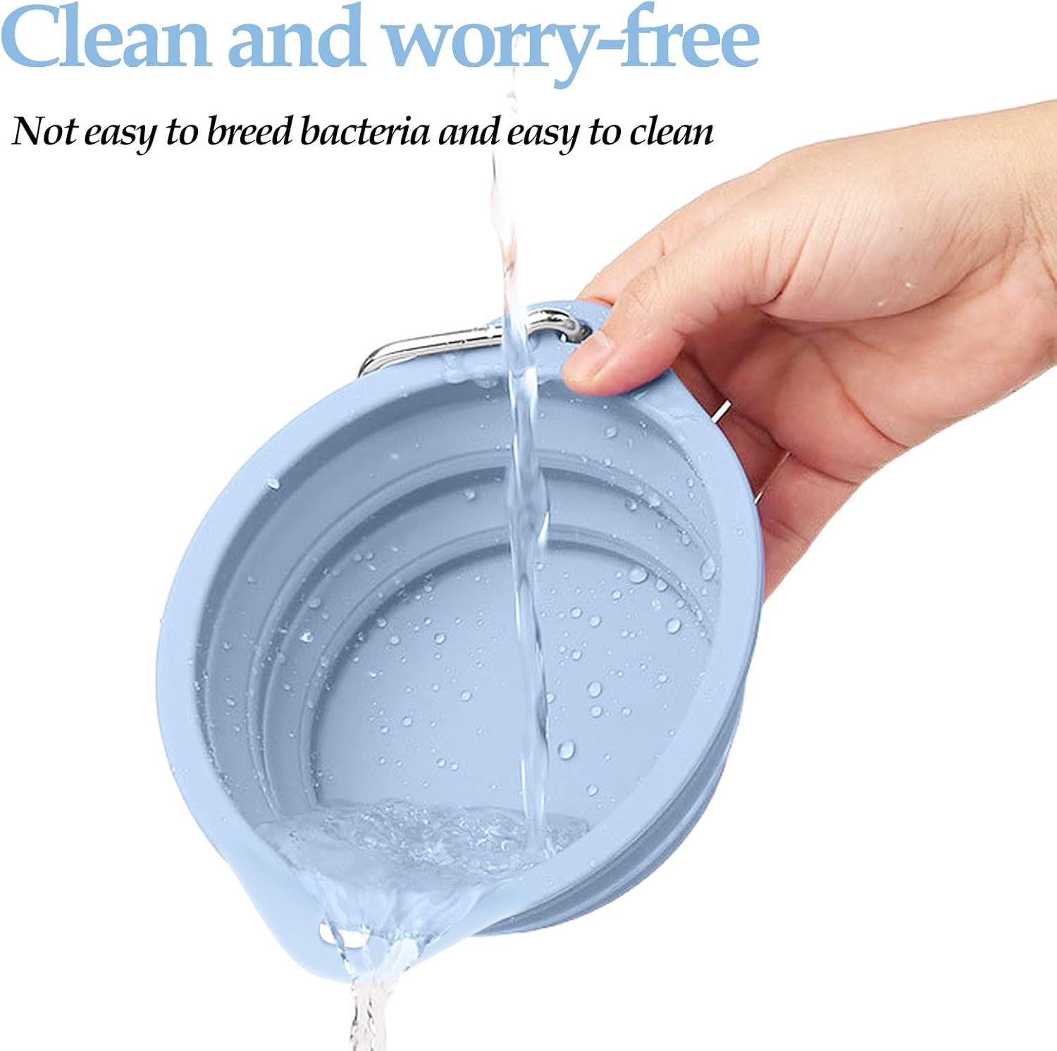 FELIXLEO Antischlingnapf 2 Stück Faltbare Reiseschale Silikon Hundenapf Auslaufsicher