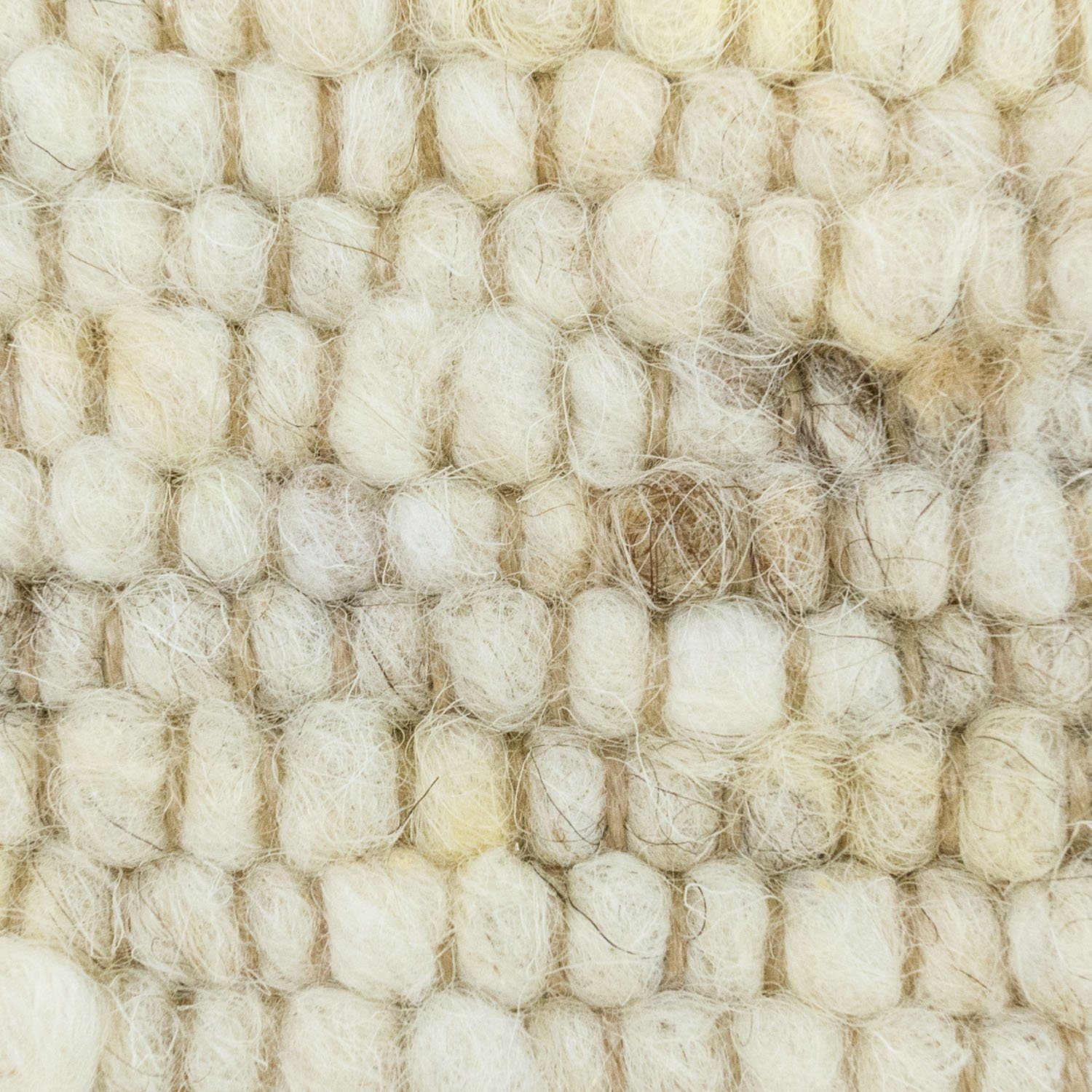 TaCa Home Wollteppich Handweb Woll-Teppich, rechteckig, Höhe: 10 mm, Beige Meliert - 70 x 130 cm