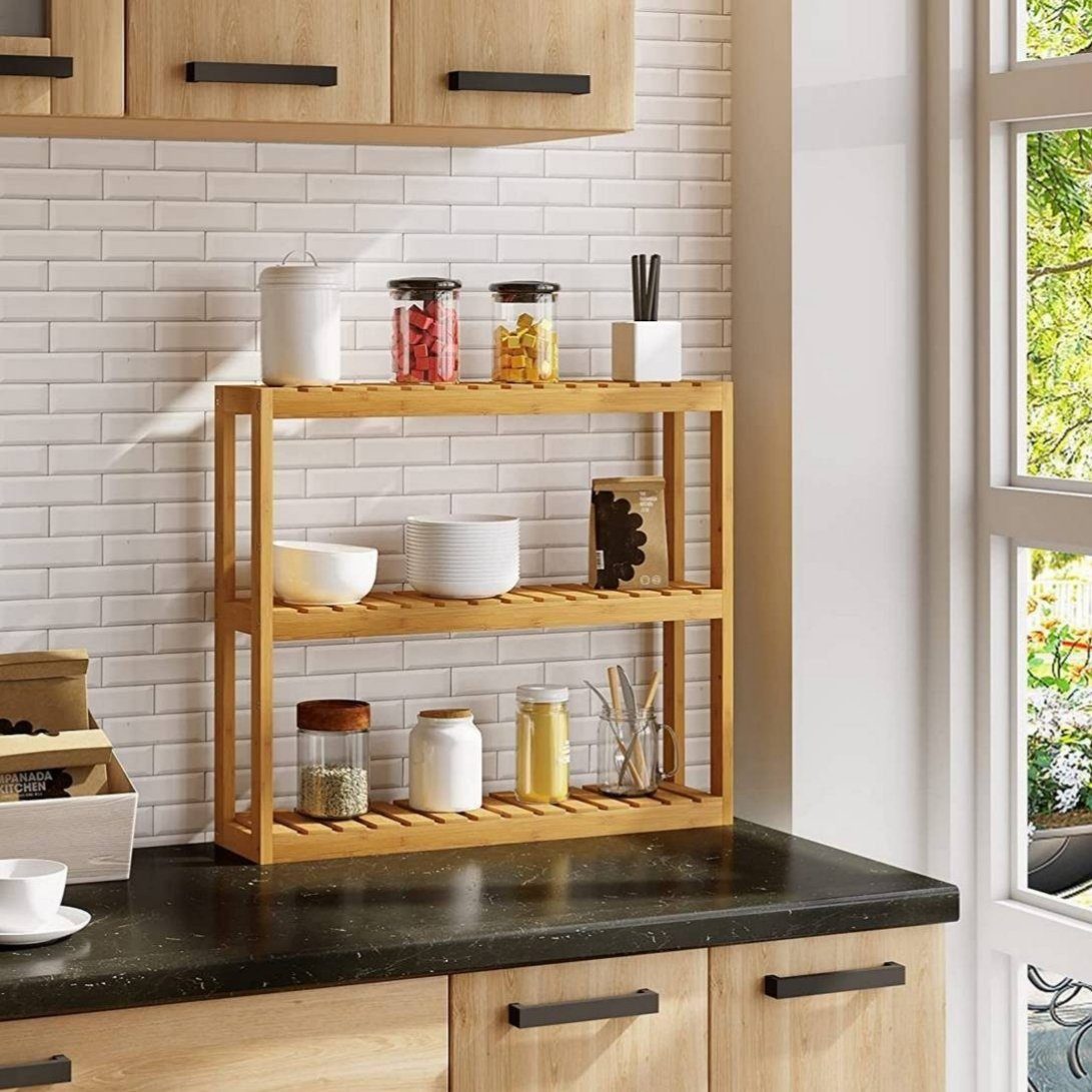 Woltu Standregal, 1-tlg., aus Bambus Badregal Kücheregal günstig online kaufen