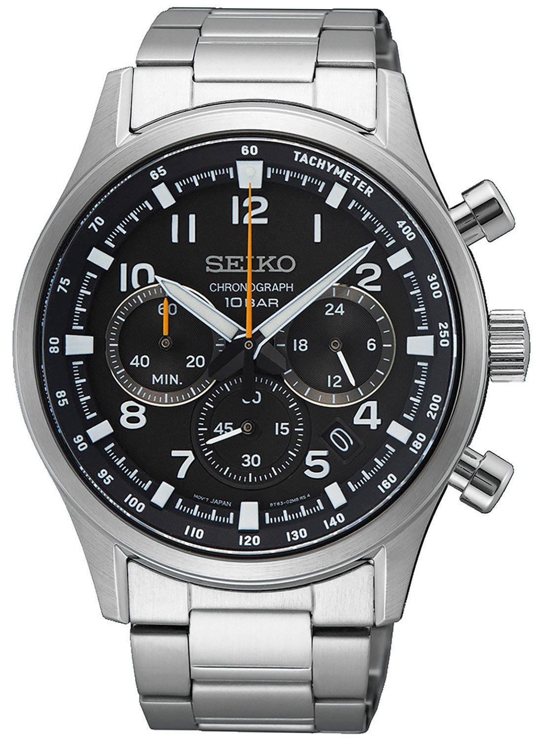 Seiko Quarzuhr Chronograph Stahl/Schwarz günstig online kaufen