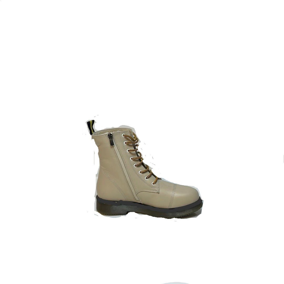 LaMarta MILKY-Trendige und zu 100% vegane Boots in hellem Beige Schnürstiefel