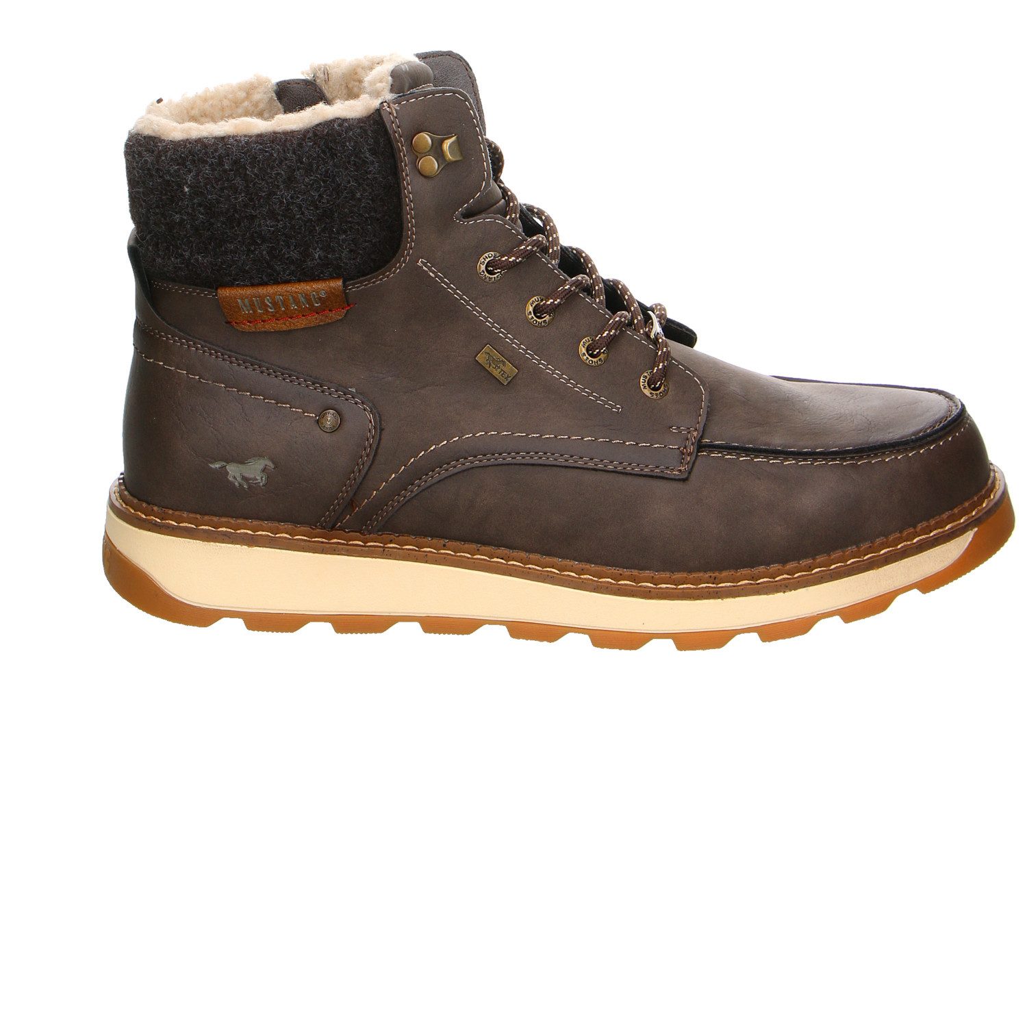 Mustang Fettleder Schnürstiefel Winter braun Winterstiefelette
