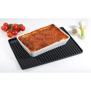 Küchenprofi Backmatte Backofenmatte schwarz rechteckig, Silikon (Stück, 1-tlg., 1 Backofenmatte), gleichmäßige Wärmeverteilung