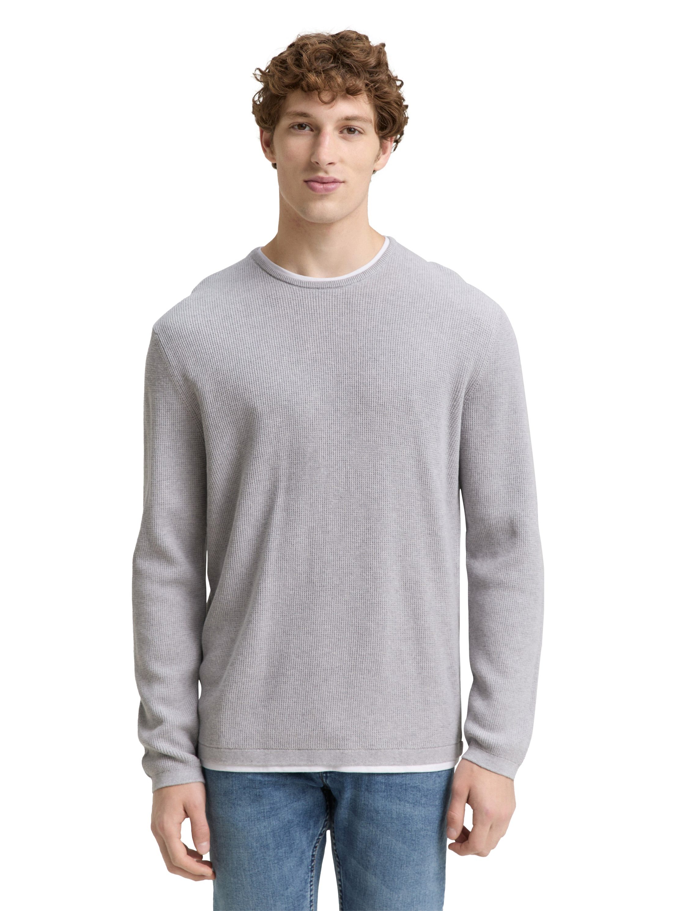 TOM TAILOR Denim Strickpullover mit 2-in-1 günstig online kaufen
