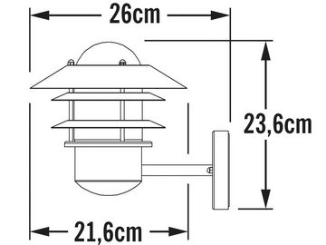 KONSTSMIDE LED Außen-Wandleuchte, LED wechselbar, warmweiß, Wand-Laterne, Terrassenleuchten Haus-wand beleuchten, Schwarz H: 24cm