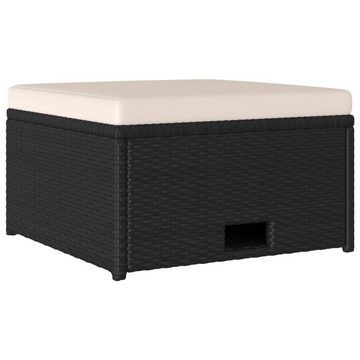 vidaXL Gartenlounge-Set 4-tlg. Garten-Lounge-Set mit Auflagen Poly Rattan Schwarz, (4-tlg)