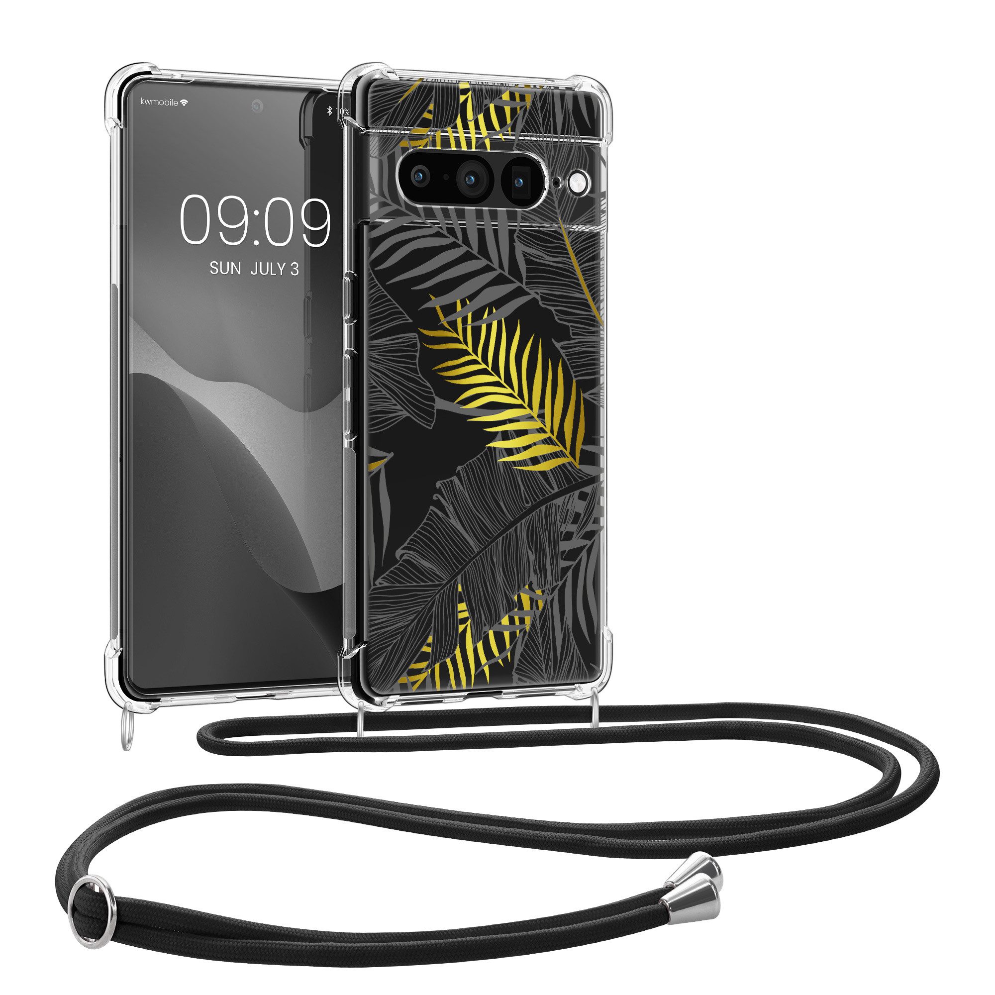 kwmobile Handyhülle Hülle für Google Pixel 7 Pro, Silikon Handyhülle mit Kette - Handykette Handyband