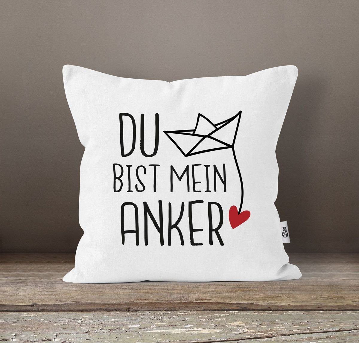 MoonWorks Dekokissen Kissen-Bezug Spruch Liebe du günstig online kaufen