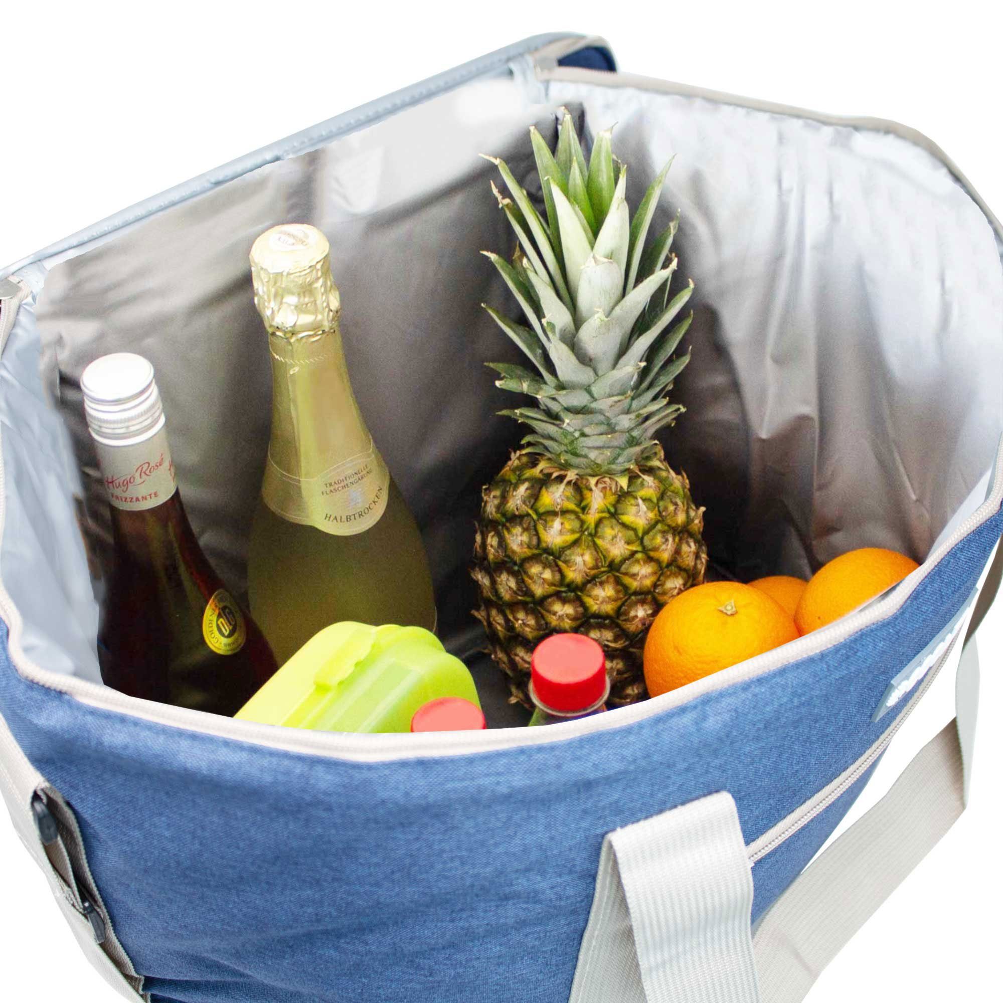 ToCi Kühltasche 36 Liter große Kühltasche Kühlbox Thermotasche Camping Navy-Blau – Bild 4 von 5