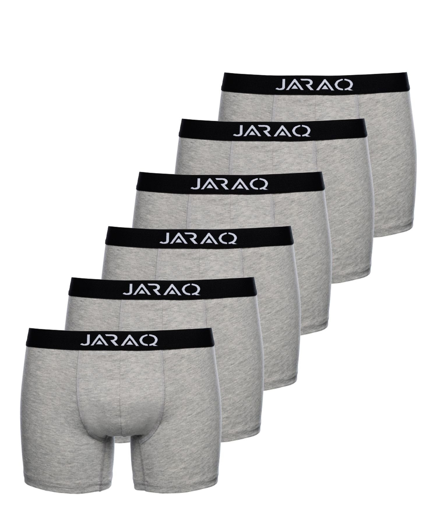Boxer Männer Perfekte Passform für Hellgrau JARAQ (6-St) 4XL Herren Boxershorts Unterhosen S JARAQ Baumwolle Pack 6er -