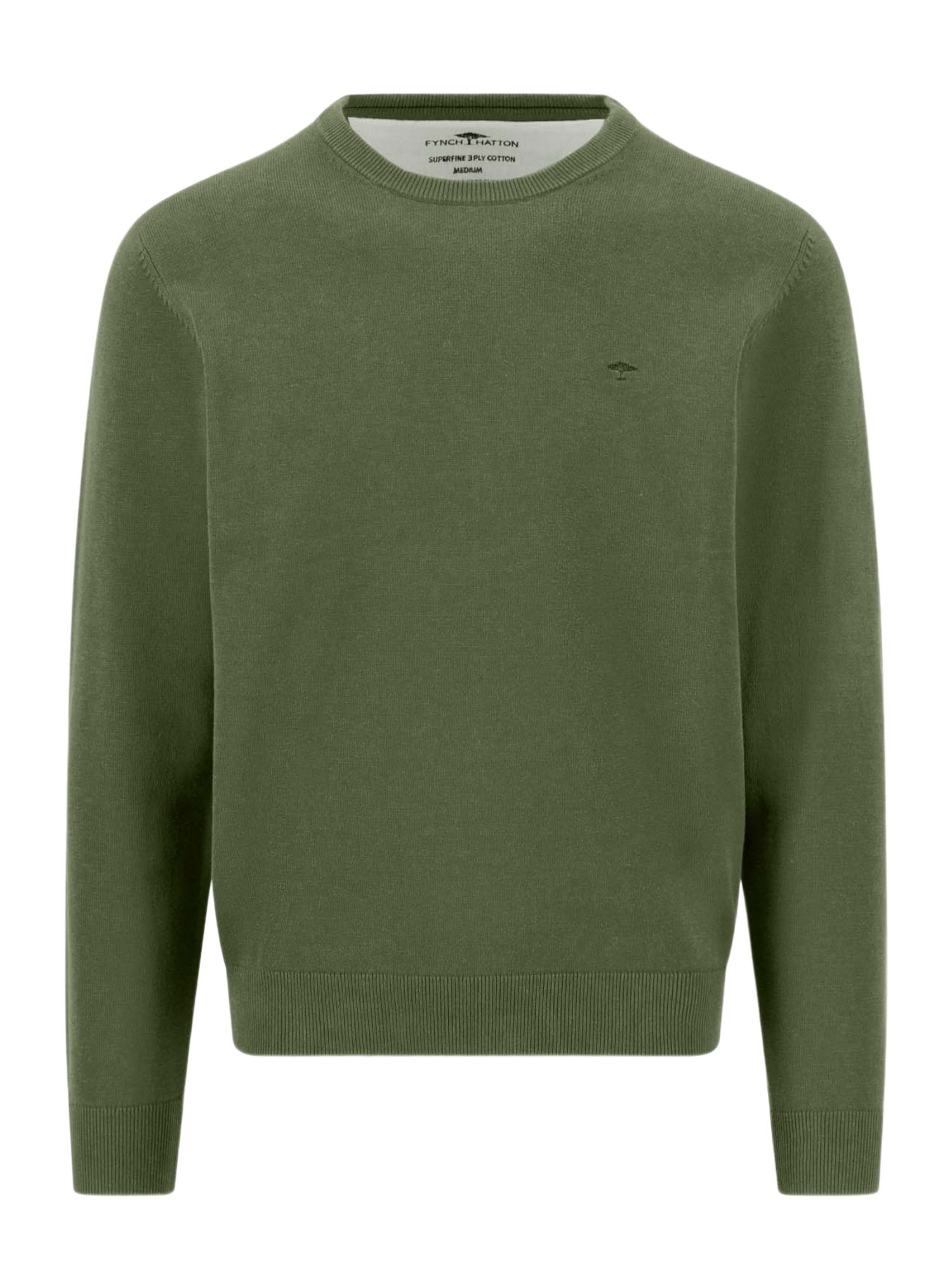 FYNCH-HATTON Strickpullover Freizeit,Baumwolle,Unifarben,Rundhals,Langarm,Casual Fit