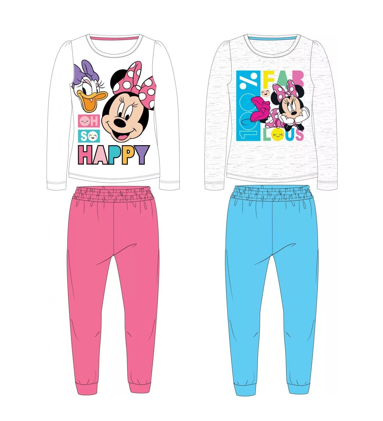 Disney Pyjama Minnie Maus Freunde Kinder Schlafanzug Bilder Baumwolle Langarm Blau