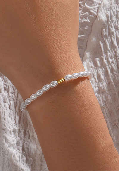Color Design Silberarmband Perle Armband aus 925 Silber CD-SMK-101, Armkette Länge verstellbar
