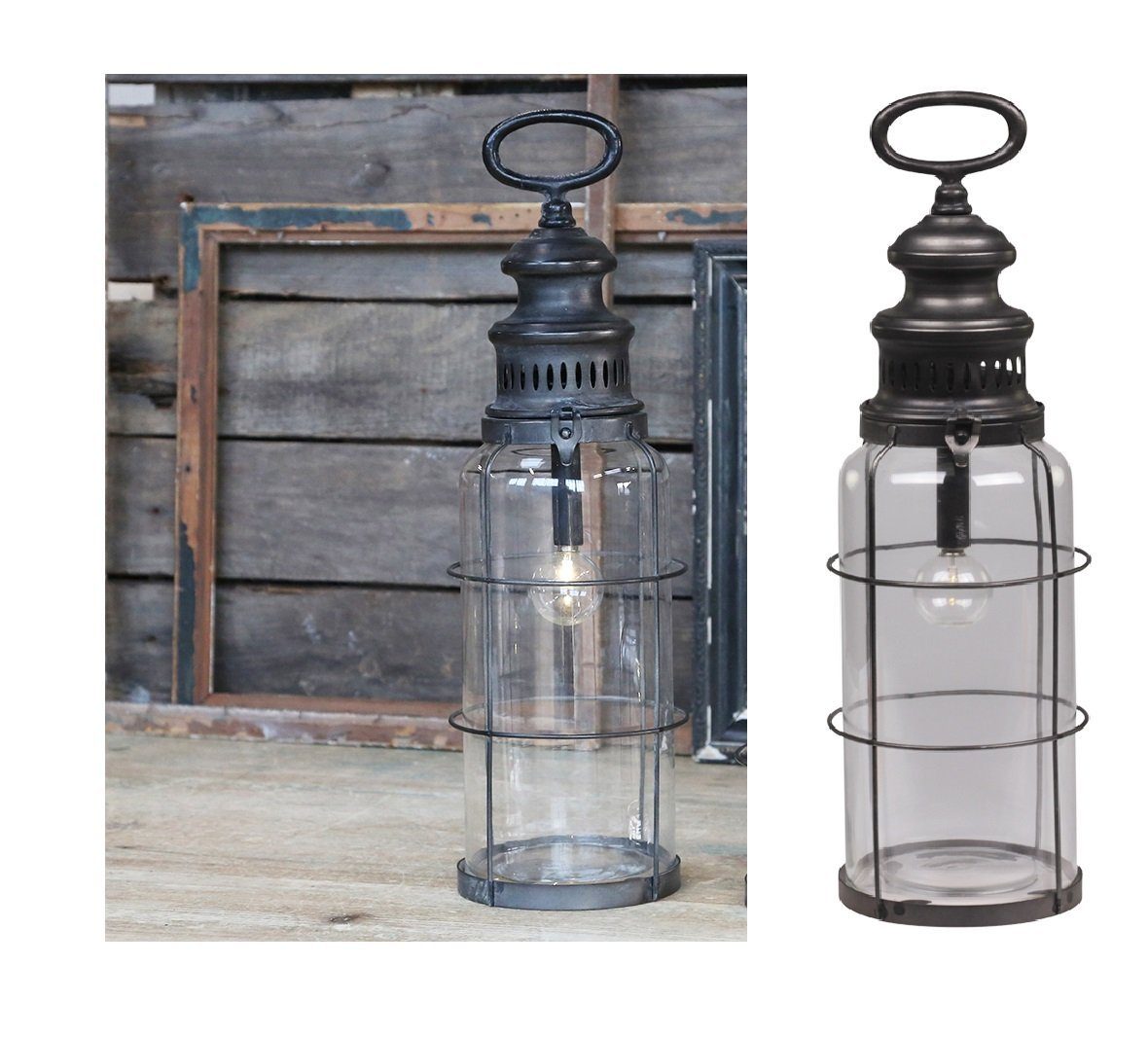 Chic Antique Windlicht Chic Antique - Laterne Windlicht Lampe LED Stalllaterne H 42cm