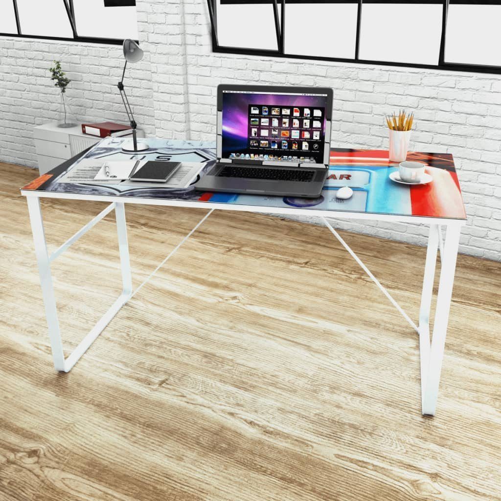 vidaXL Schreibtisch Schreibtisch mit Lifestyle Print Mehrfarbig | Mehrfarbig