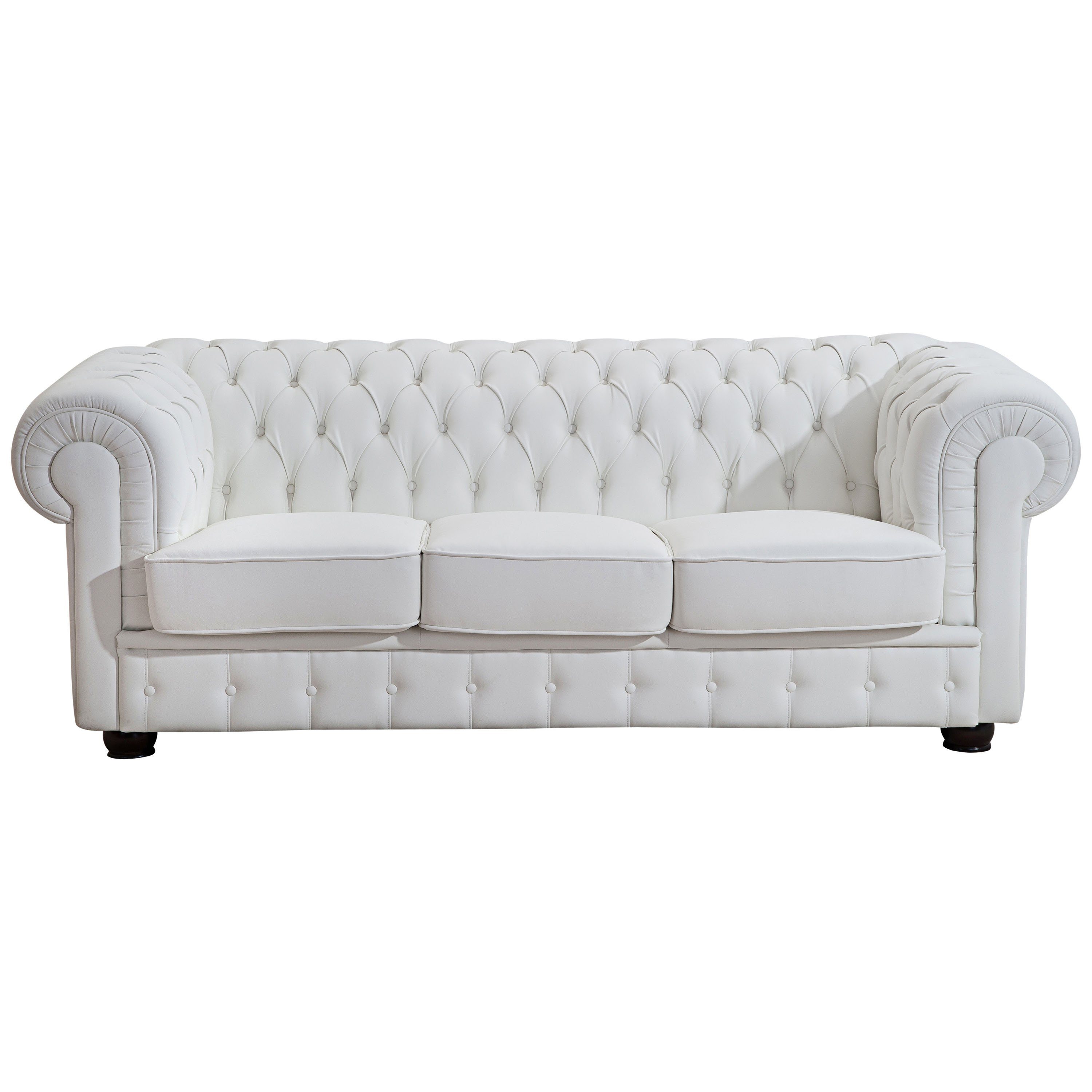 Bridgeport 1 Germany Nappaleder Max Winzer® Stück, in 3-Sitzer Sofa pigmentiertes Sofa weiß, Made