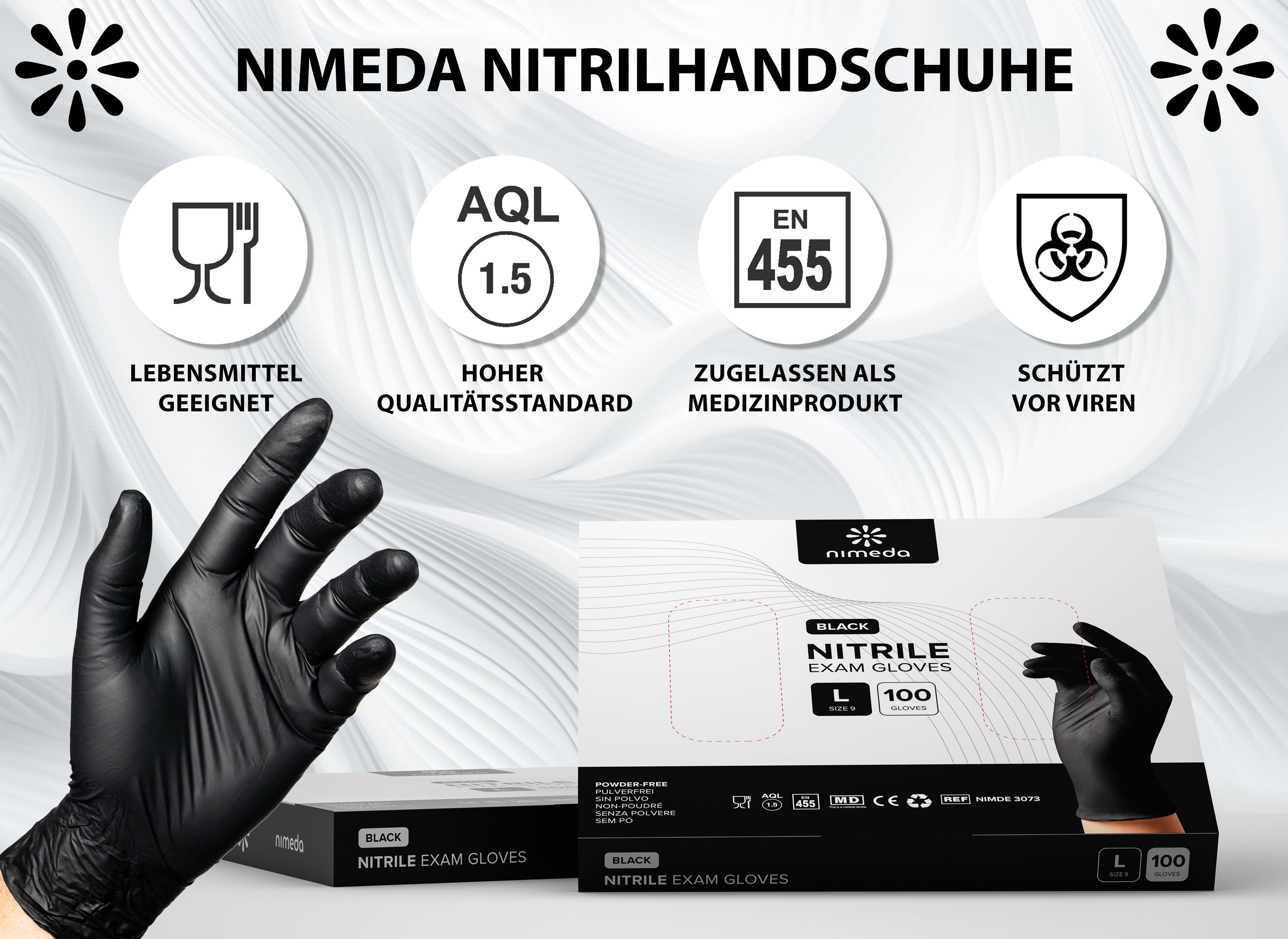 Kemes Einweghandschuhe Nitrilhandschuhe 100 Stück Einmalhandschuhe günstig online kaufen