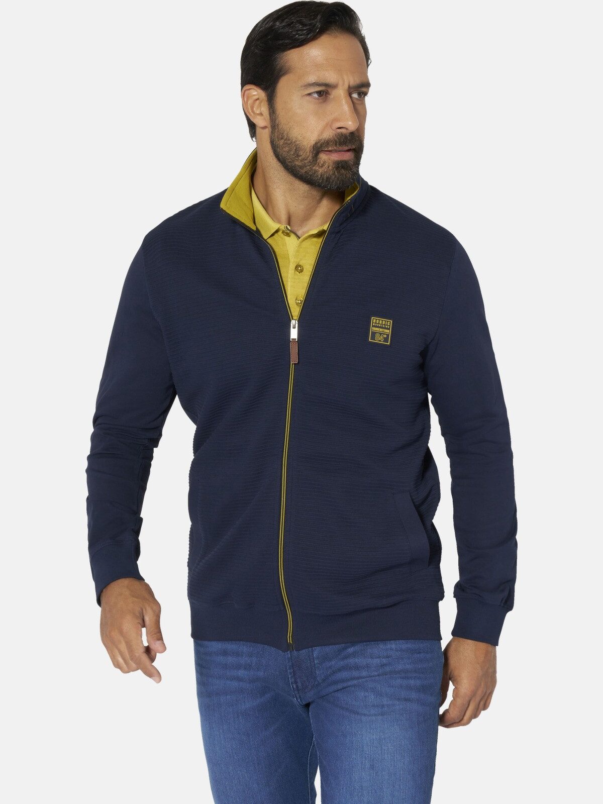 Jan Vanderstorm Sweatjacke PEDKA mit sportlichem Stehkragen
