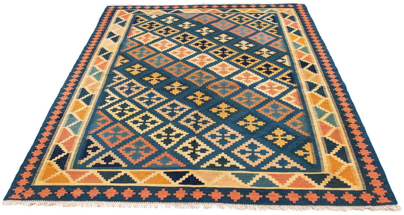 Wollteppich Kelim - Oriental - 208 x 154 cm - mehrfarbig, morgenland, rechteckig, Höhe: 4 mm, Wohnzimmer, Einzelstück