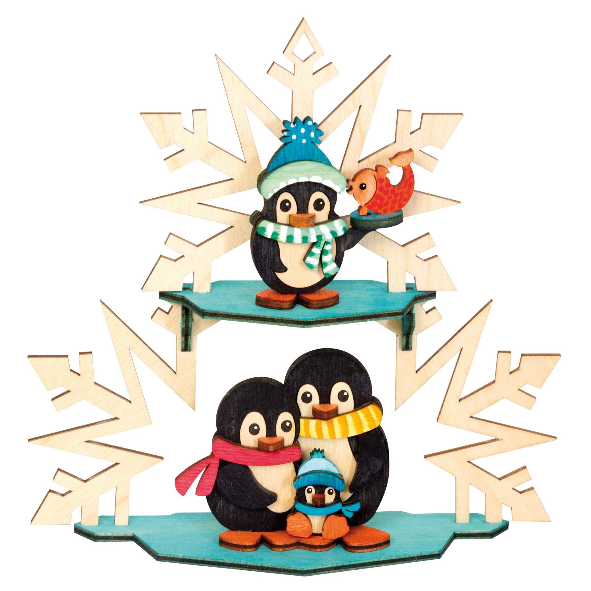 Kuhnert Kreativset Fensterbilder - Pinguinfamilie, zum Selberbasteln - Made in Germany