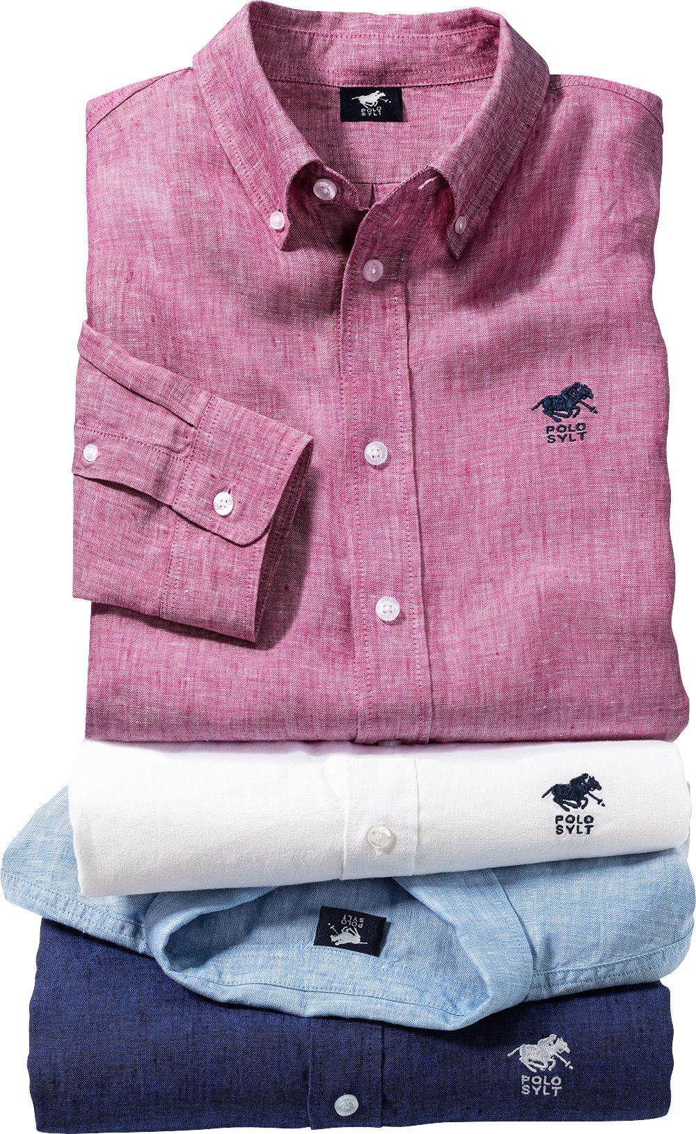 Polo Sylt Langarmhemd Baumwoll-Leinen-Mix, natürlich thermoregulierend