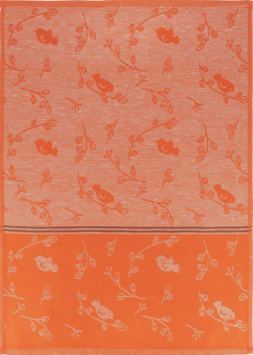 Set), 50 Geschirrtuch (3 x ca. Halbleinen 3-tlg., Geschirrtücher Kracht (Set, Jacquard Stück), Piepmatz, cm, 3er Orange 70 Pack