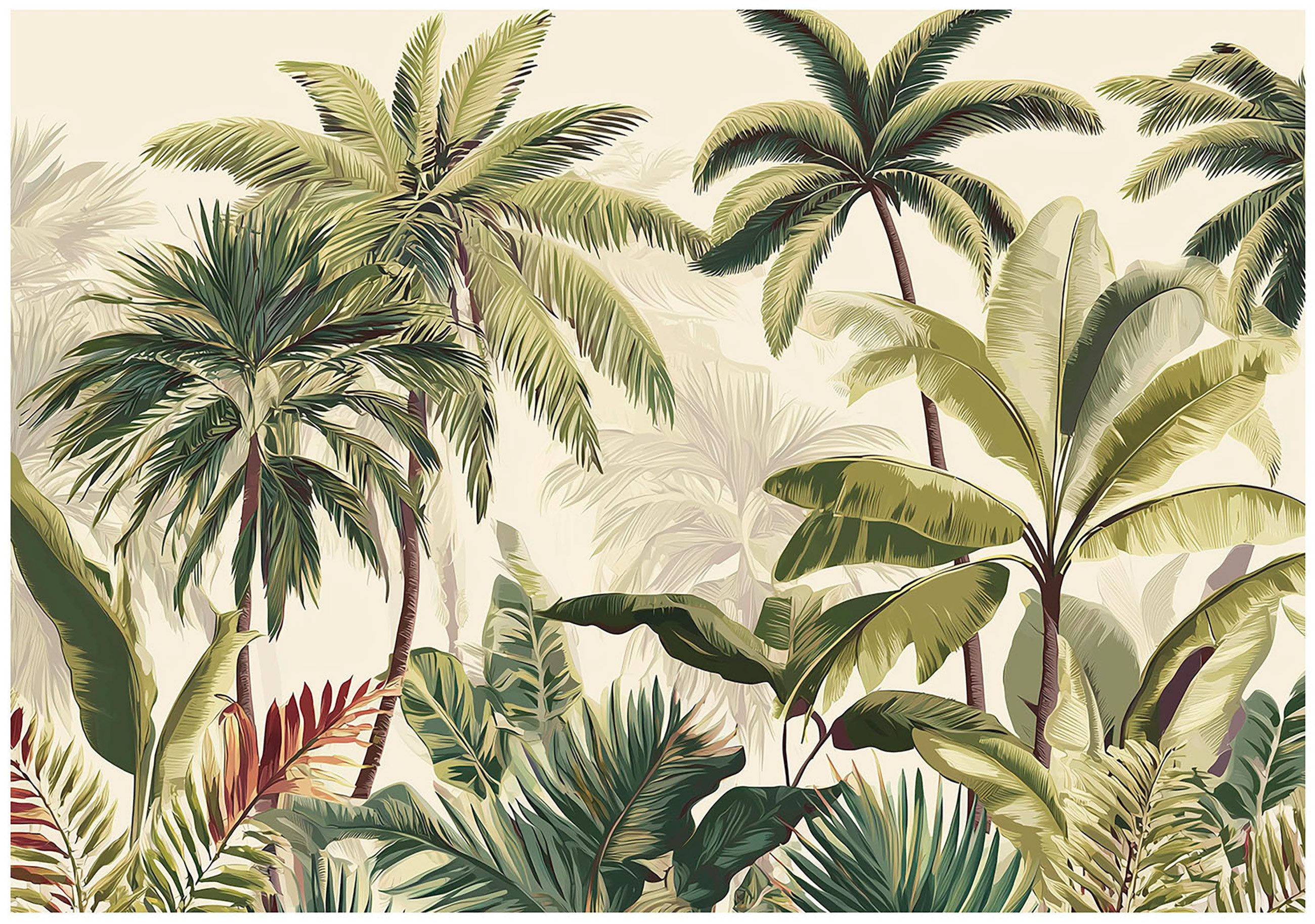 Fototapete Blätter Grün Natur Vlies Tapete Wohnzimmer Schlafzimmer Wandtapete