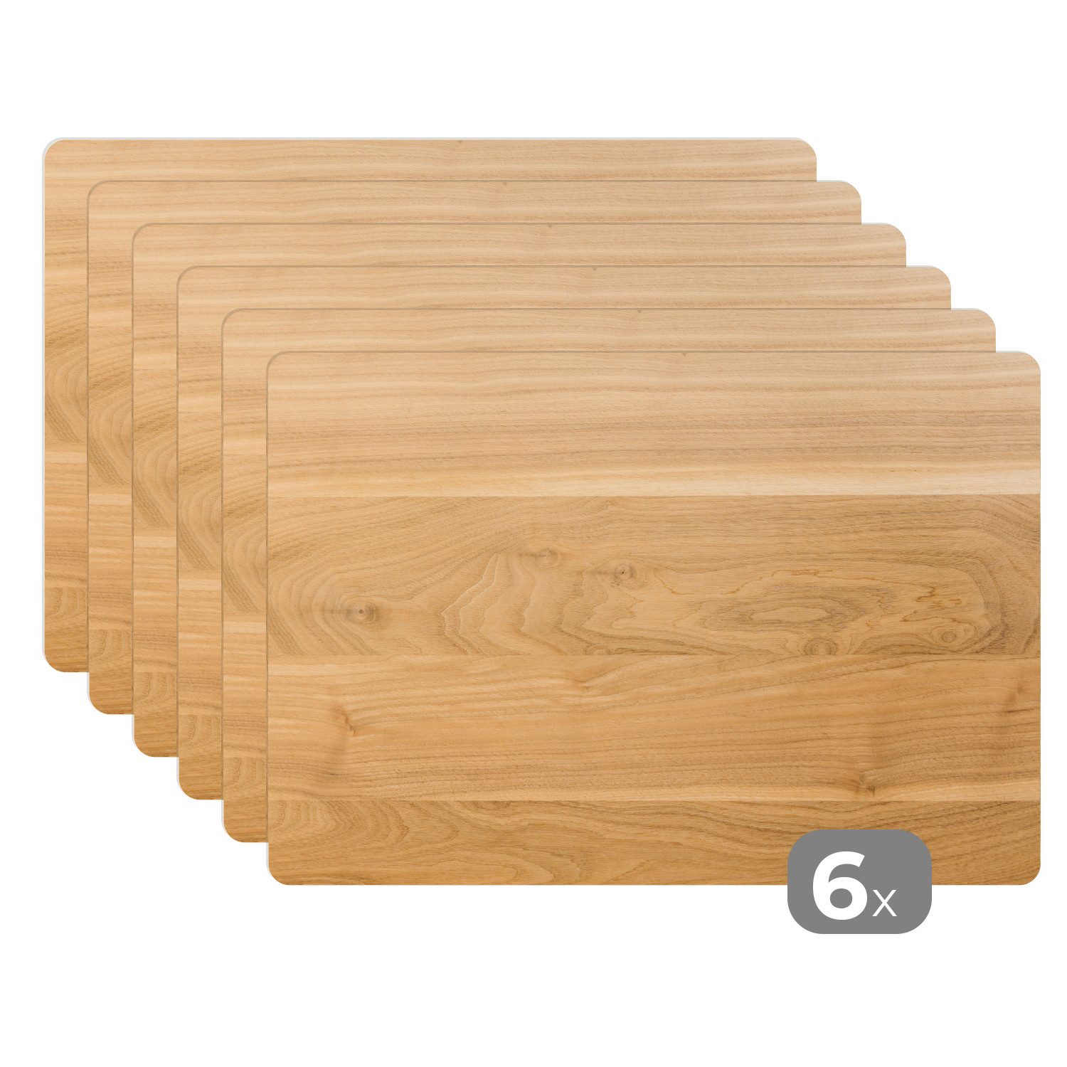 MuchoWow Platzset Leichte und glatte Holzstruktur, (6-St), Platzsets, Tischset, Abwaschbar, Tischsets, Platzdeckchen