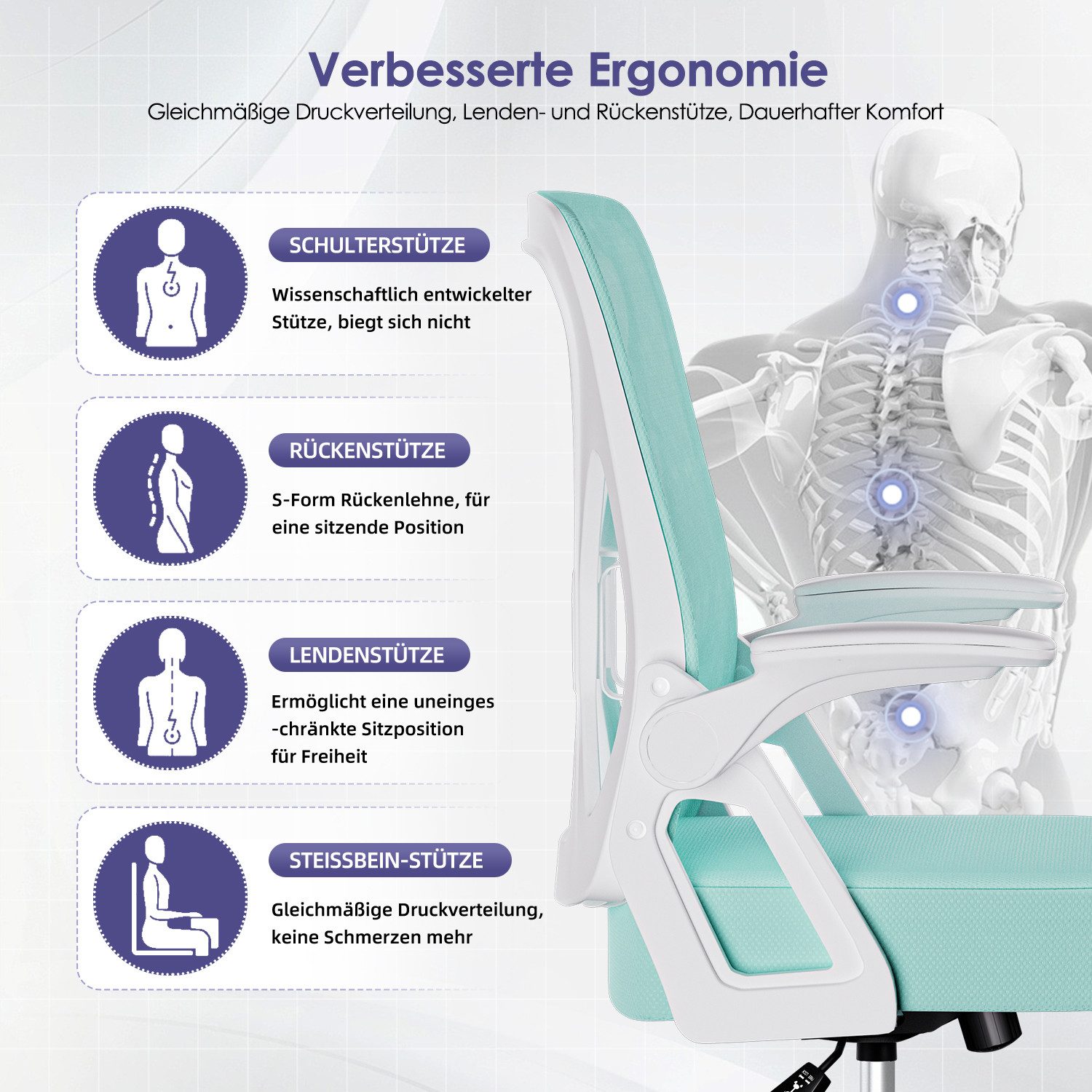 Hiazurm Bürostuhl Bürostuhl,Chefsessel aus Mesh,Ergonomischer Schreibtischs günstig online kaufen