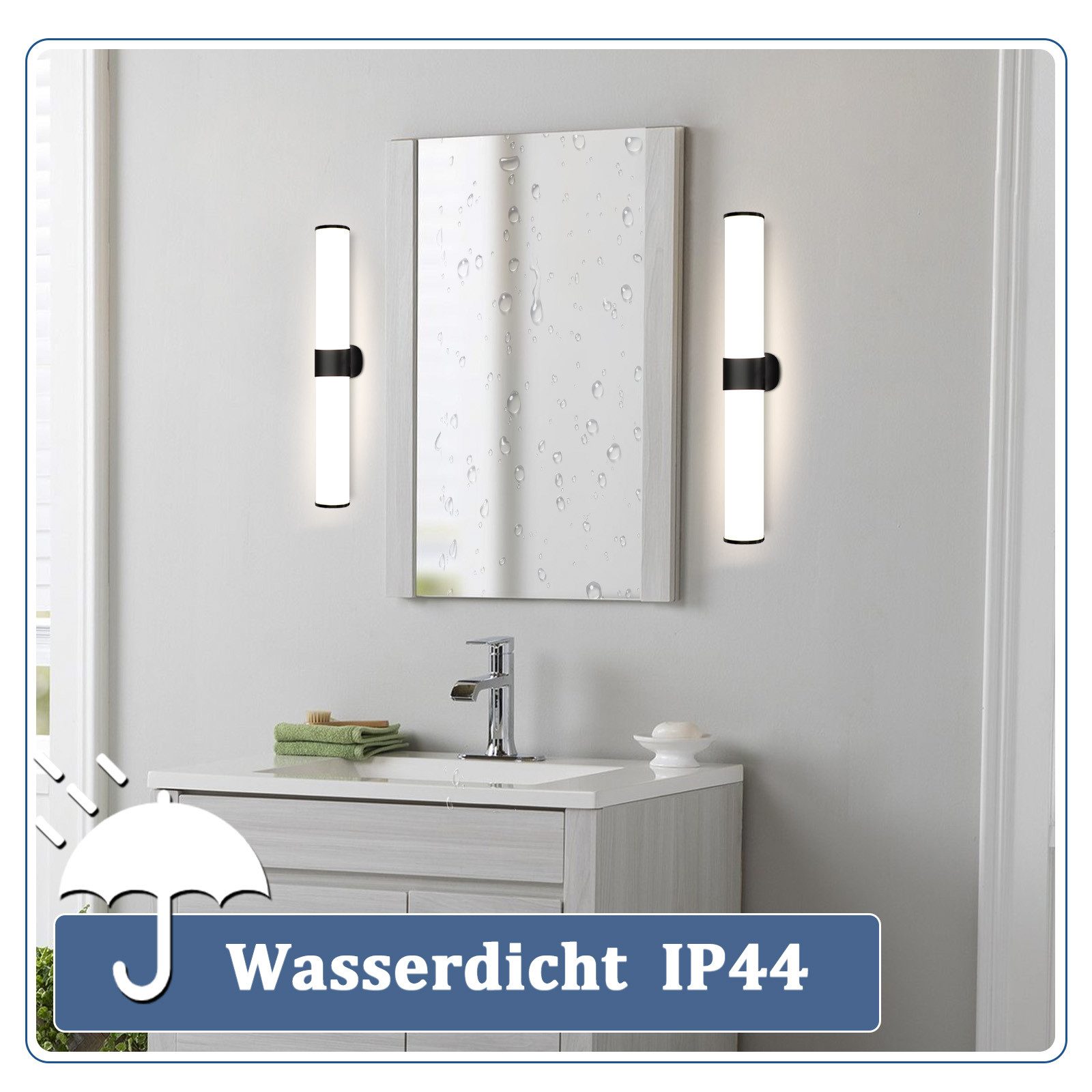 Lampada specchio bagno led nero ip44 luce trucco specchiera_voghion.com