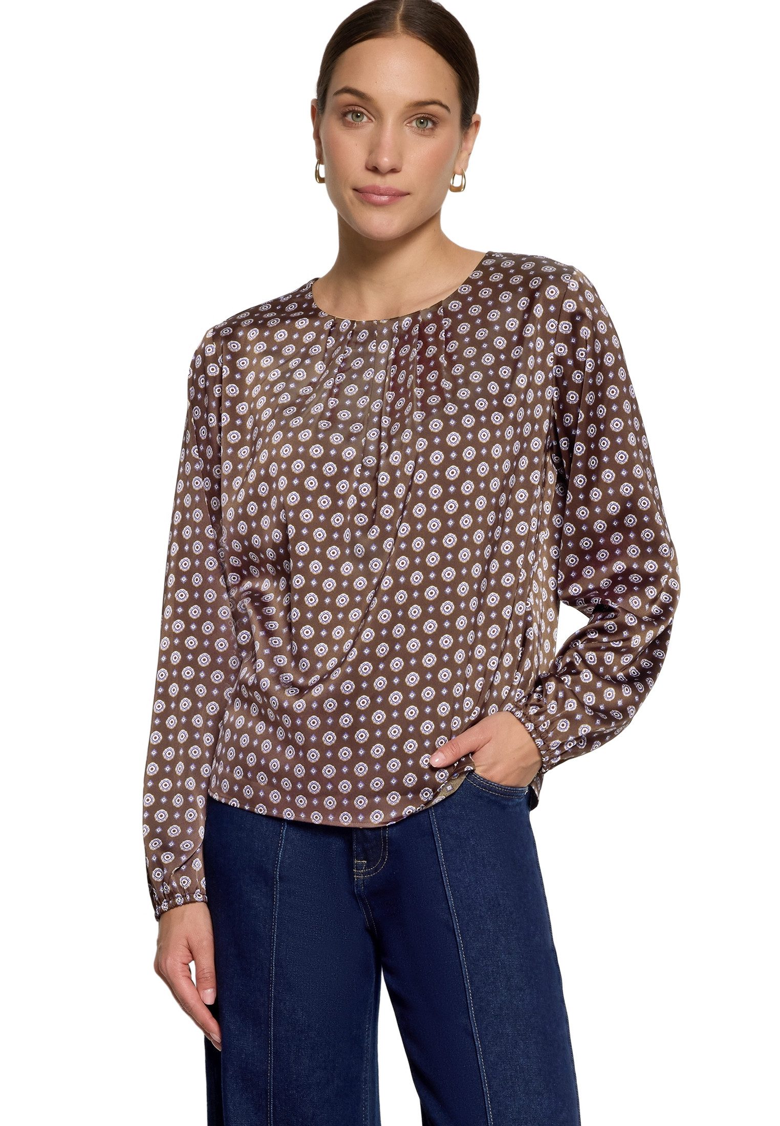 Zero Satinbluse Damen mit Print.