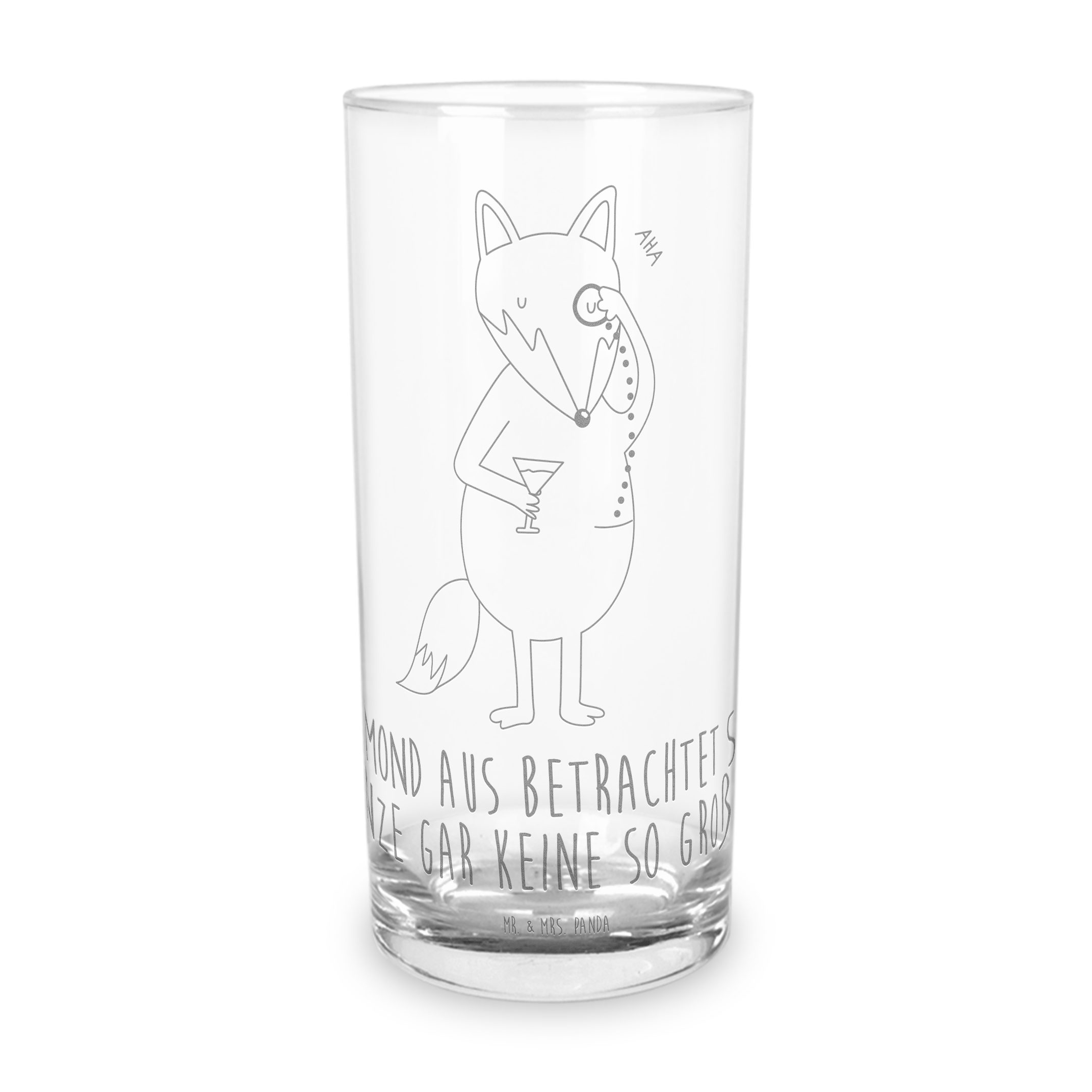 Mr. & Mrs. Panda Glas 200 ml Fuchs Lord Transparent Geschenk