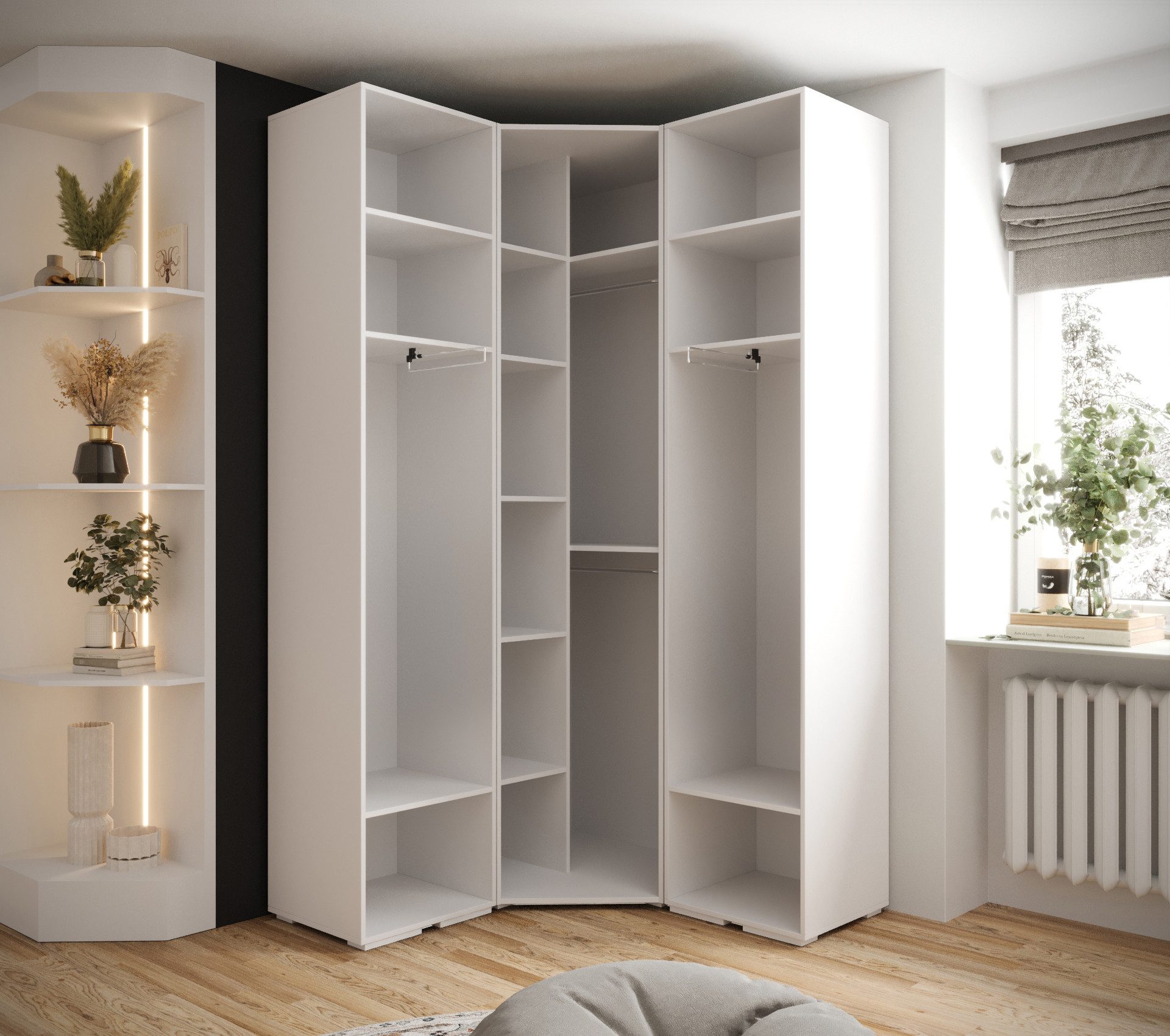 ABIKS MÖBEL Kompaktgarderobe INOVA 1 SATZ 4 Möbelset, Garderobe mit Kleiderstange und Regalen – Bild 3 von 5