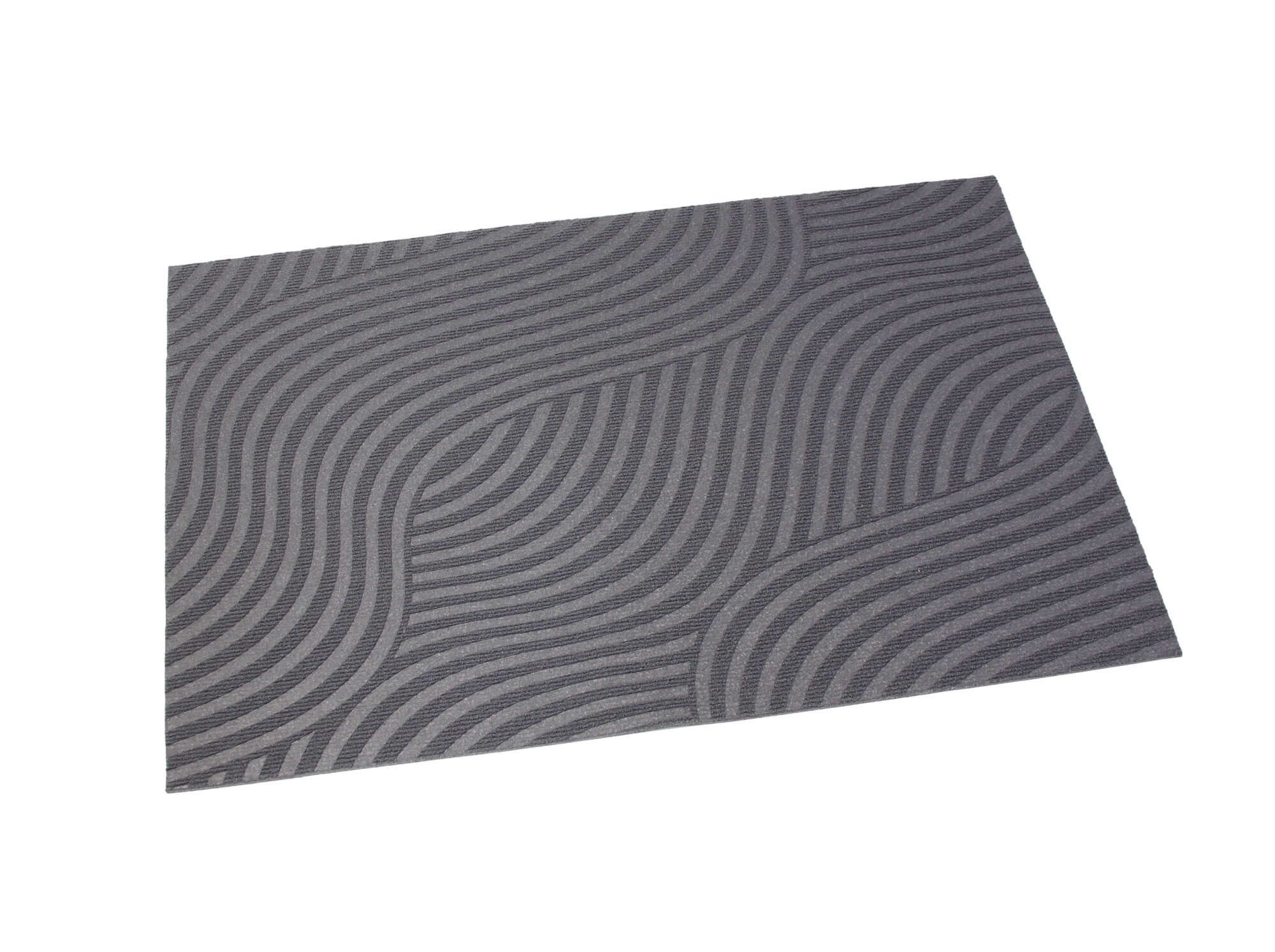 Dekoleidenschaft Fußmatte "Waves" grau 60x90 cm günstig online kaufen