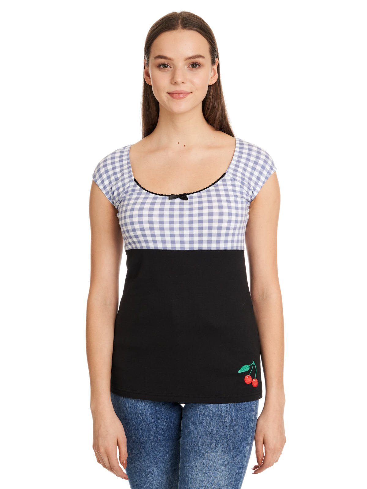 Pussy Deluxe T-Shirt Lightpink Plaid Evie günstig online kaufen